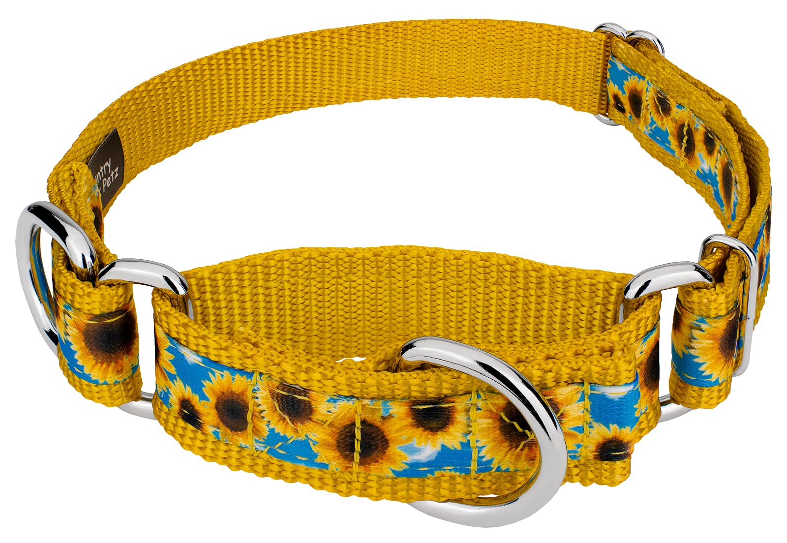 Country Brook Petz - Sunflowers Signature Martingale Dog Collar - Each Collar You Buy, A Collar Is Donated To A Shelter (1 Inch,