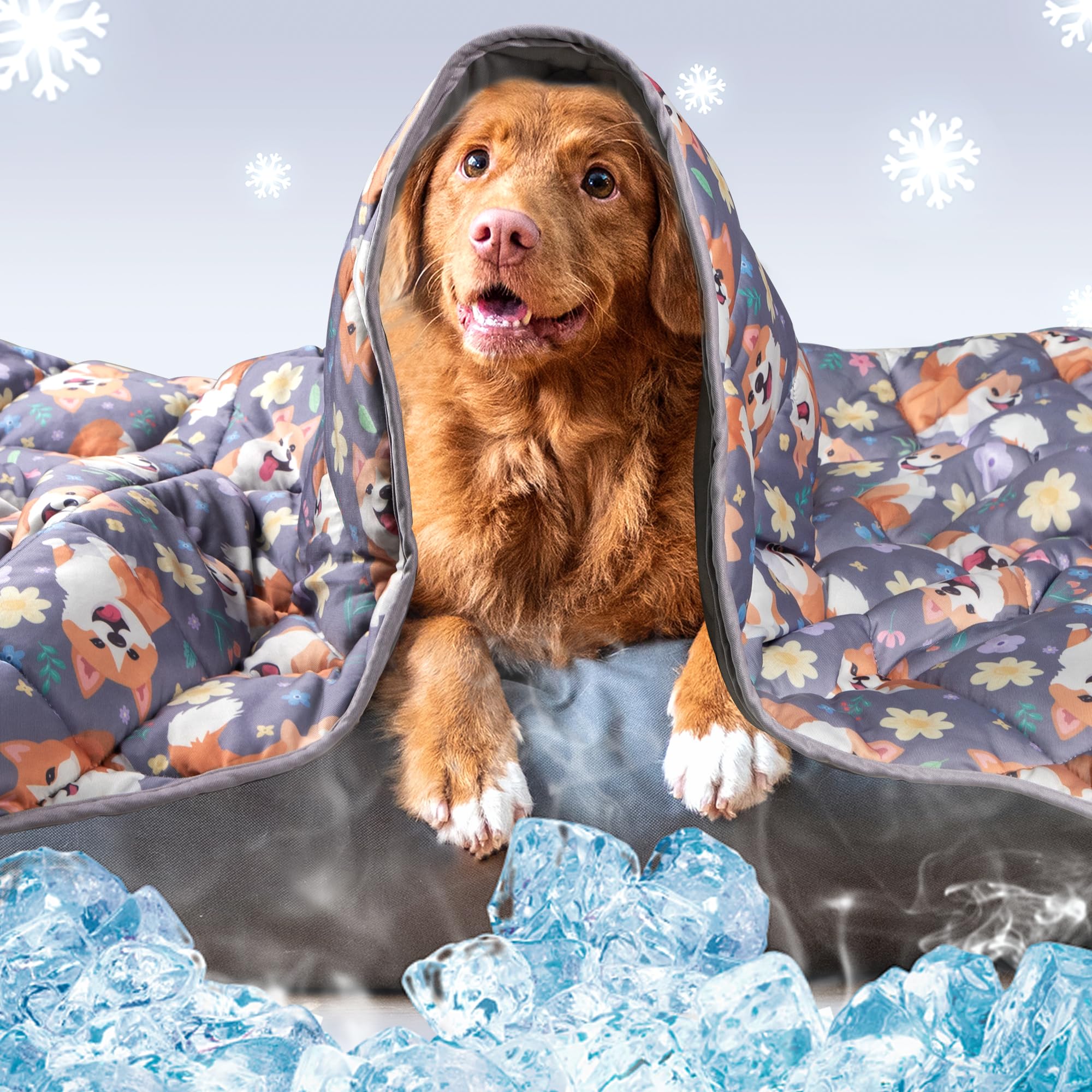 Leekalos Pet Cooling Mat: Dog & Cat Summer Blanket - Portable & Reusable, Keeps Pets Cool Indoors & Outdoors