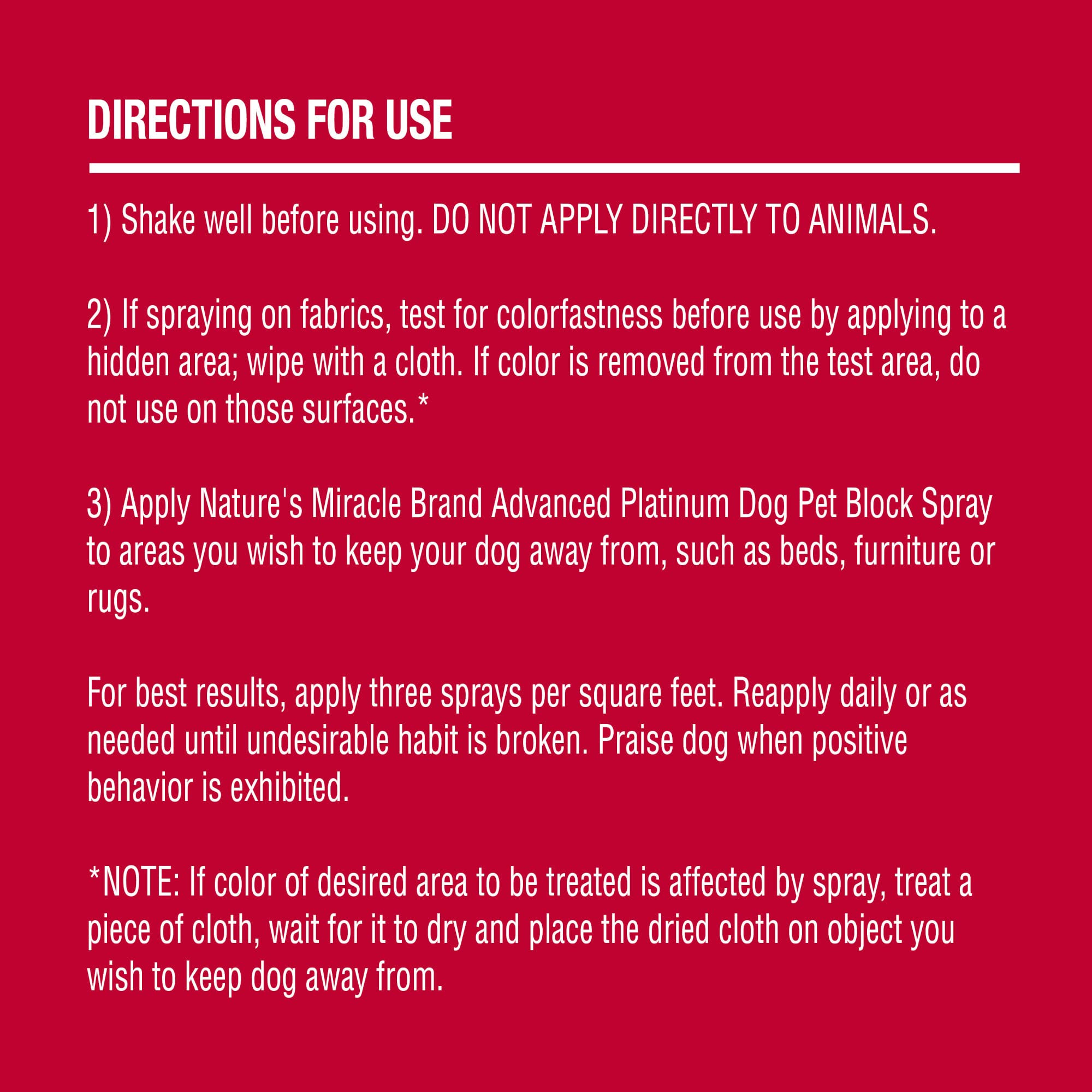 Natures Miracle Advanced Platinum Dog Pet Block Repellent Spray 16 Fl Oz (Pack of 1)