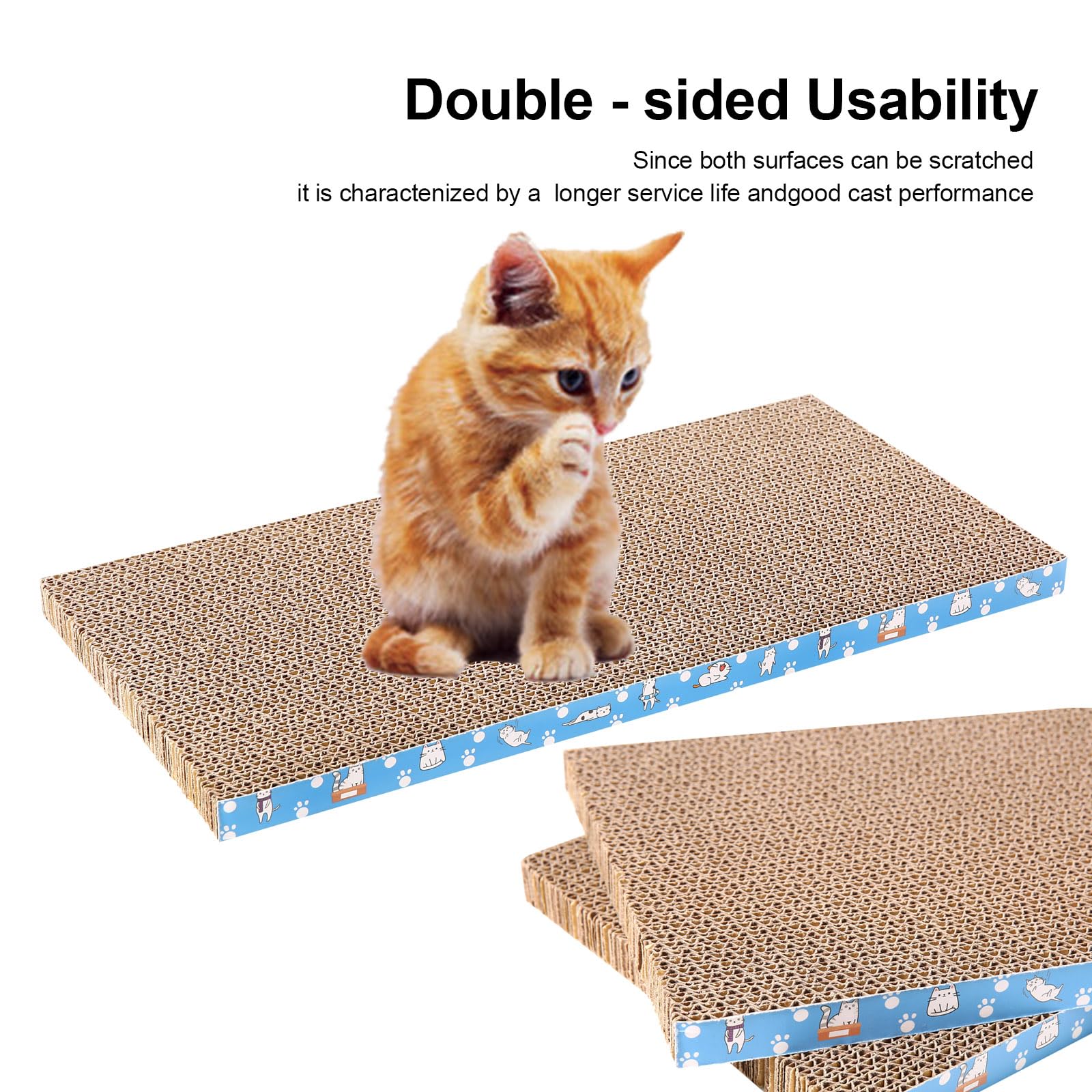 8 Packs In 1 Cat Scratch Pad, Cat Scratcher Cardboard,Reversible,Durable Recyclable Cardboard, Premium Scratch, Suitable For Cat