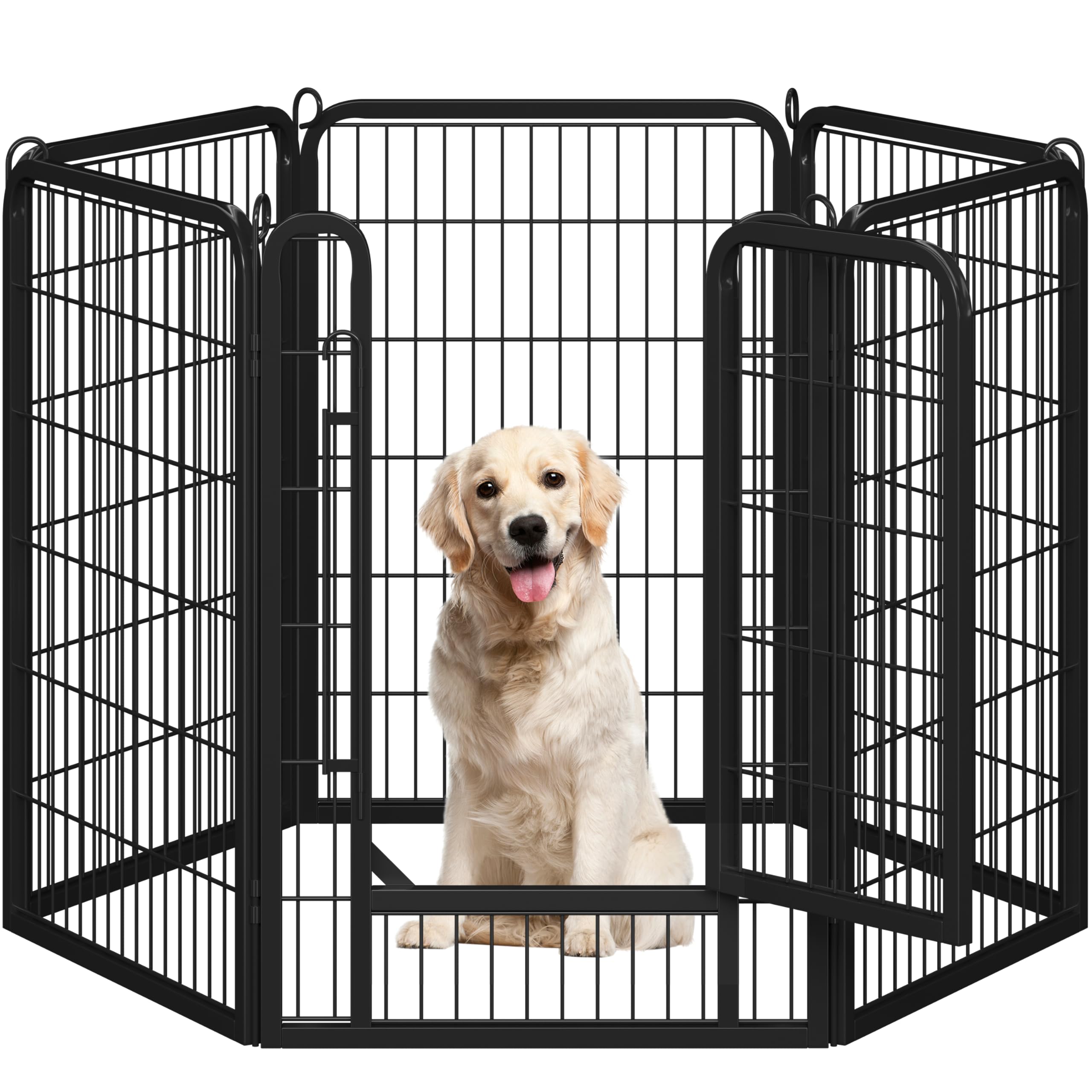 Yaheetech Dog Playpen Outdoor, 40 Inch 6 Panels Dog Pen Indoor Heavy Duty Puppy Exercise Pen Metal Pet Fence For Rv Camping/Yard