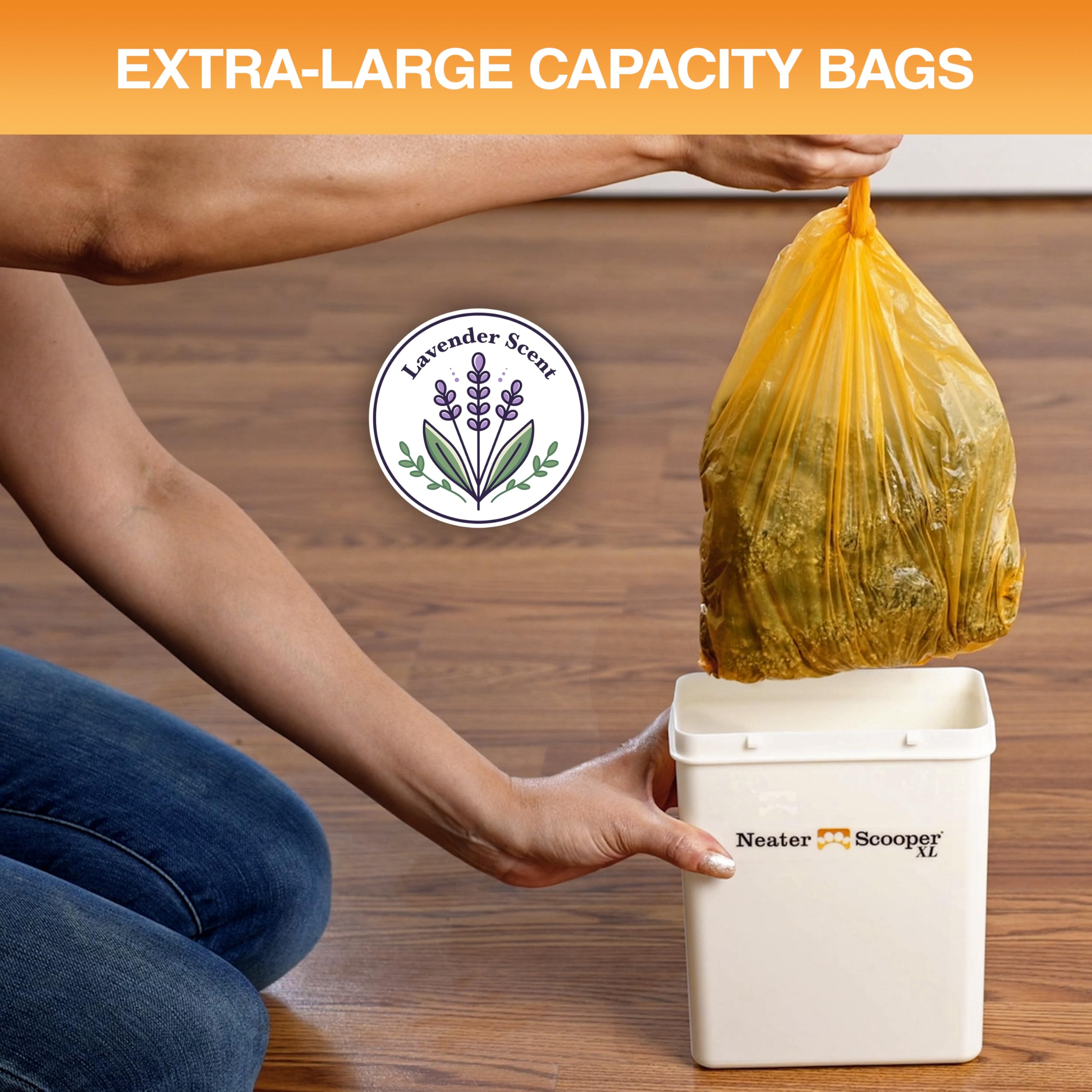 Neater Pets Neater Scooper Xl Size Extra-Capacity Waste Bags, Refill Bags For Neater Scooper Xl Cat Litter Scoop, Lavender Scent