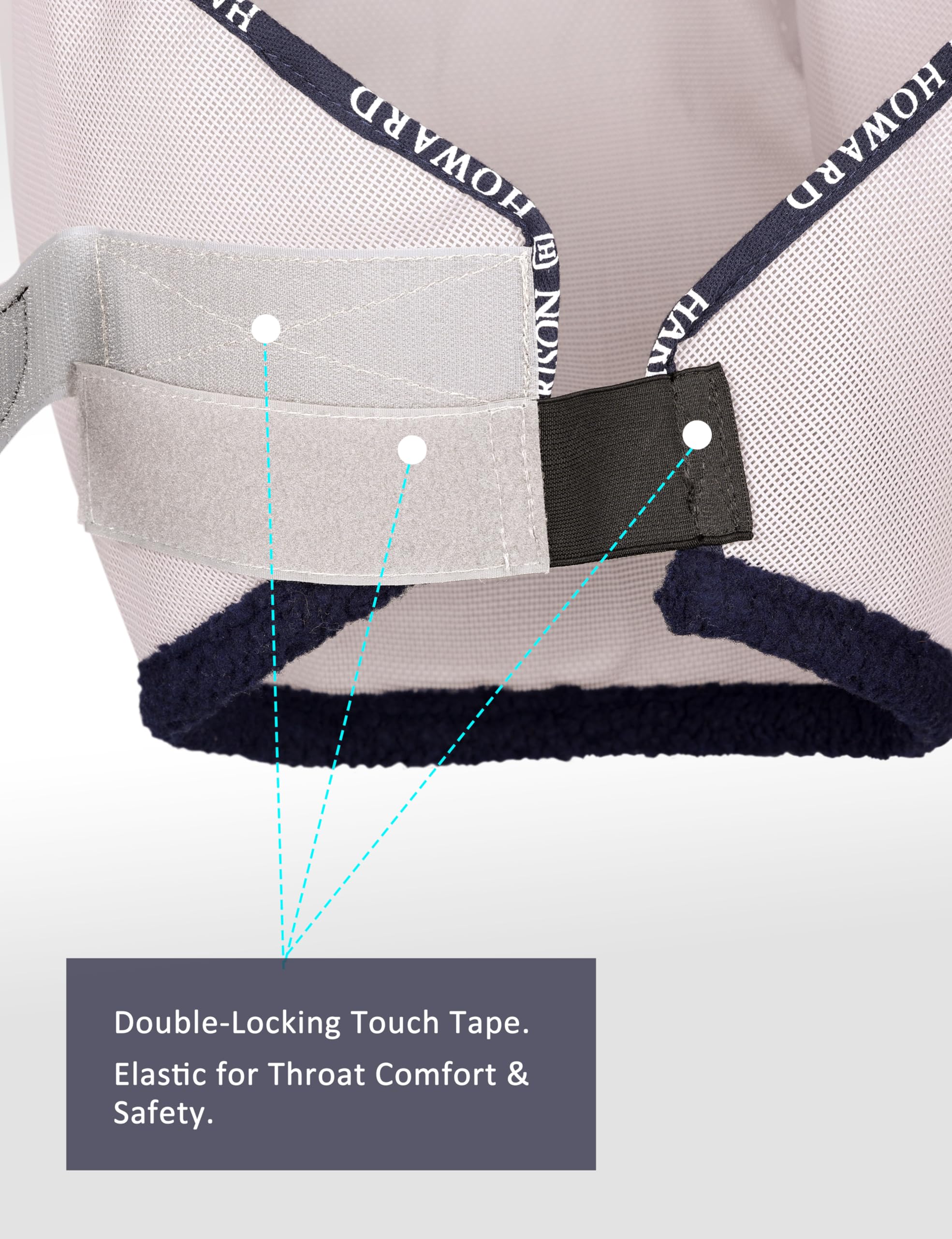 Harrison Howard All Round Mesh Horse Fly Mask UV Protective with Fleece Padded Edging Original Grey M