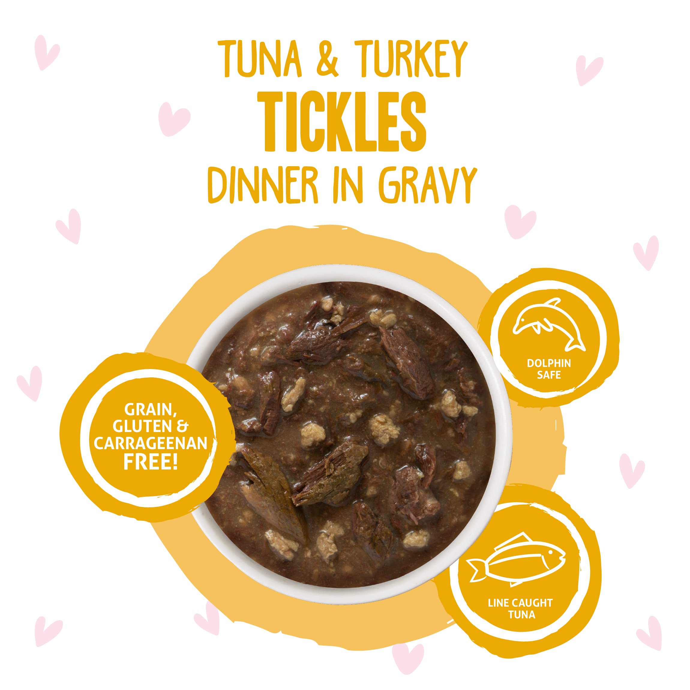 Weruva B.F.F. OMG - Best Feline Friend Oh My Gravy!, Tuna & Turkey Tickles with Tuna & Turkey in Gravy Cat Food, 3oz Pouch (Pack