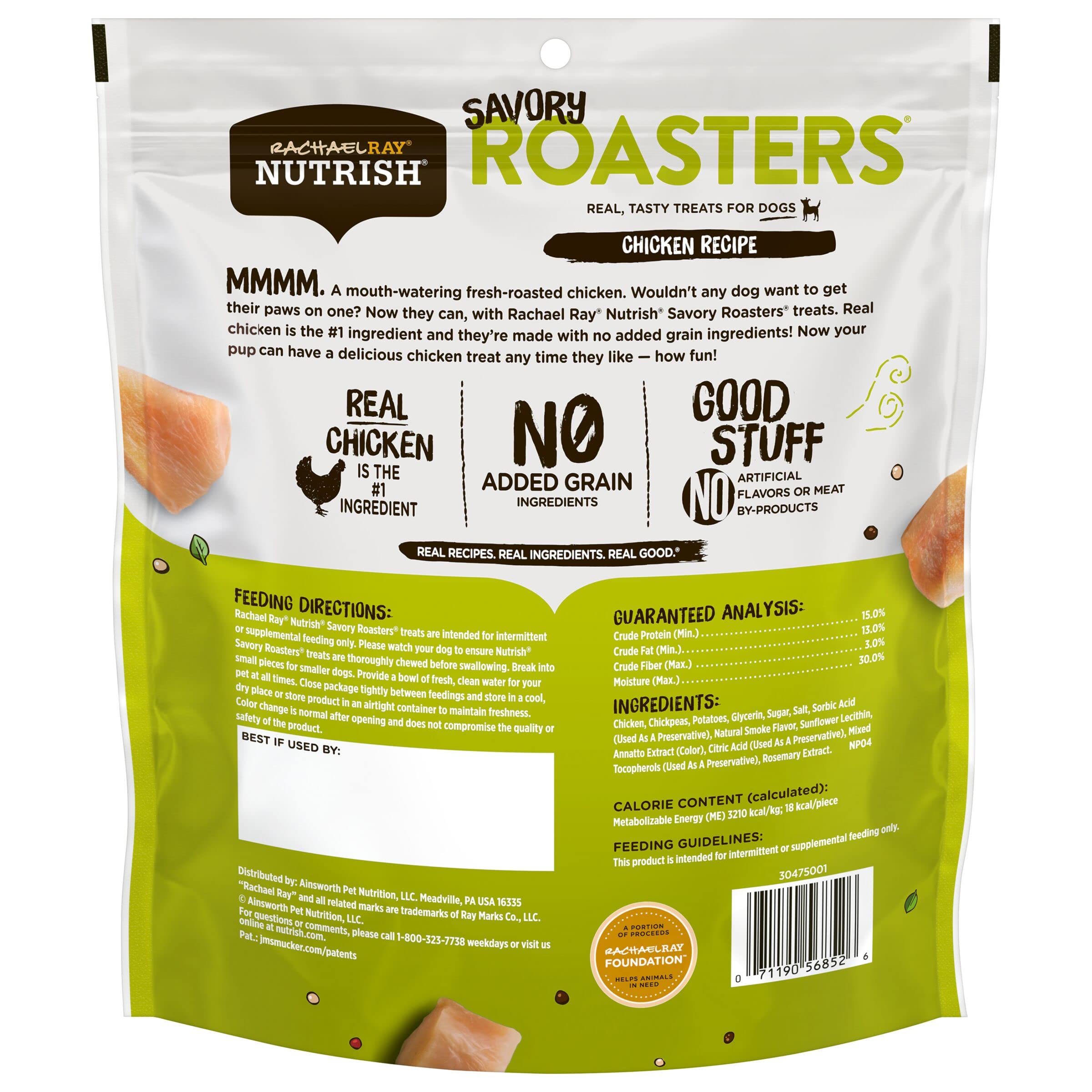 Nutrish Rachael Ray Savory Roasters Real Meat Dog Treats, Roasted Chicken Recipe, 30 oz. Bag