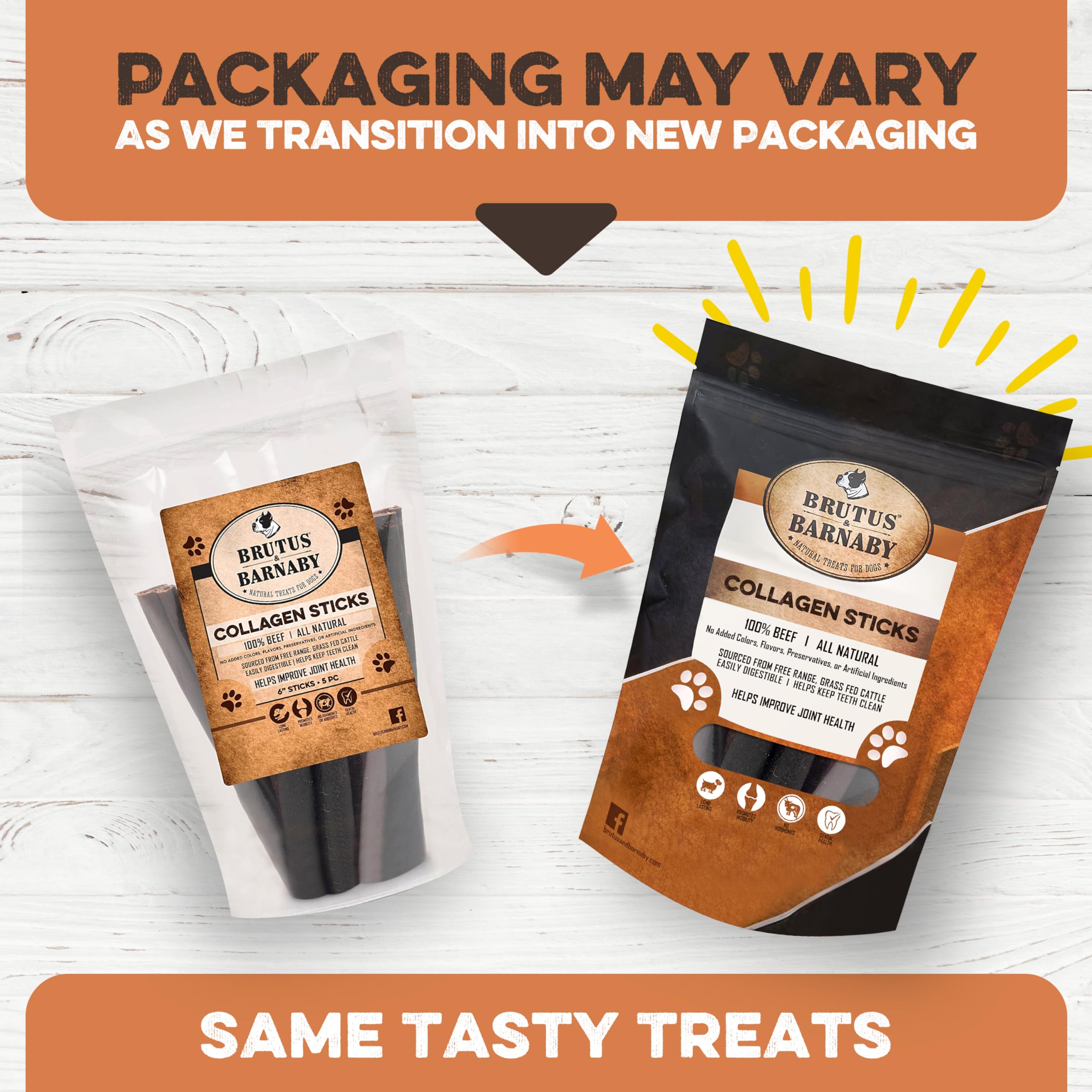 Beef Collagen Sticks For Dogs - Great Long Lasting Beef Collagen Dog Chews - Odor-Free, Natural Treat That Supports Joint Health