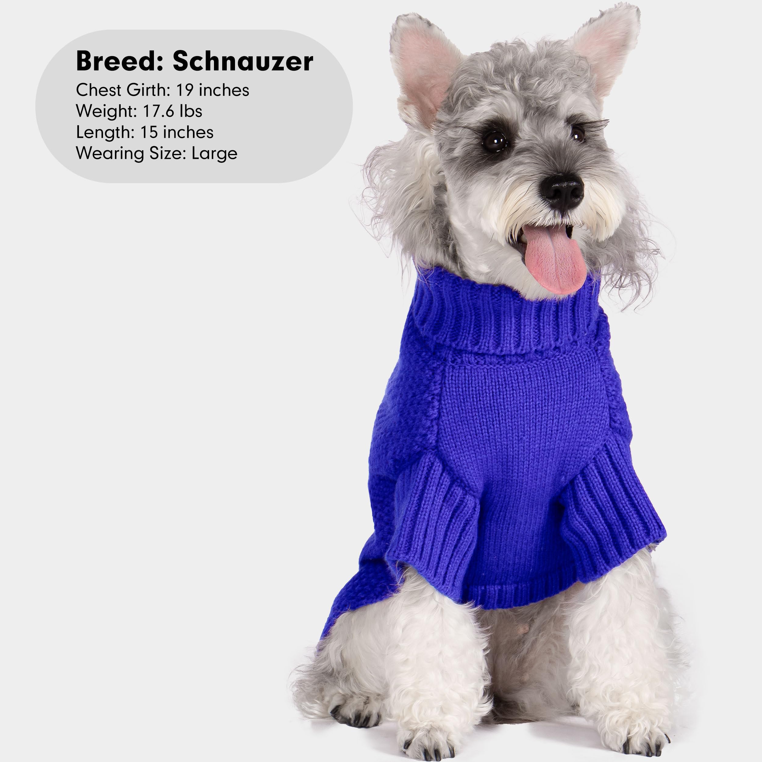 cyeollo Dog Sweater Pullover Turtleneck for Large Dogs, Classic Knitwear Fall Winter Cold Weather Dog Clothes Warm Pet Apparel S