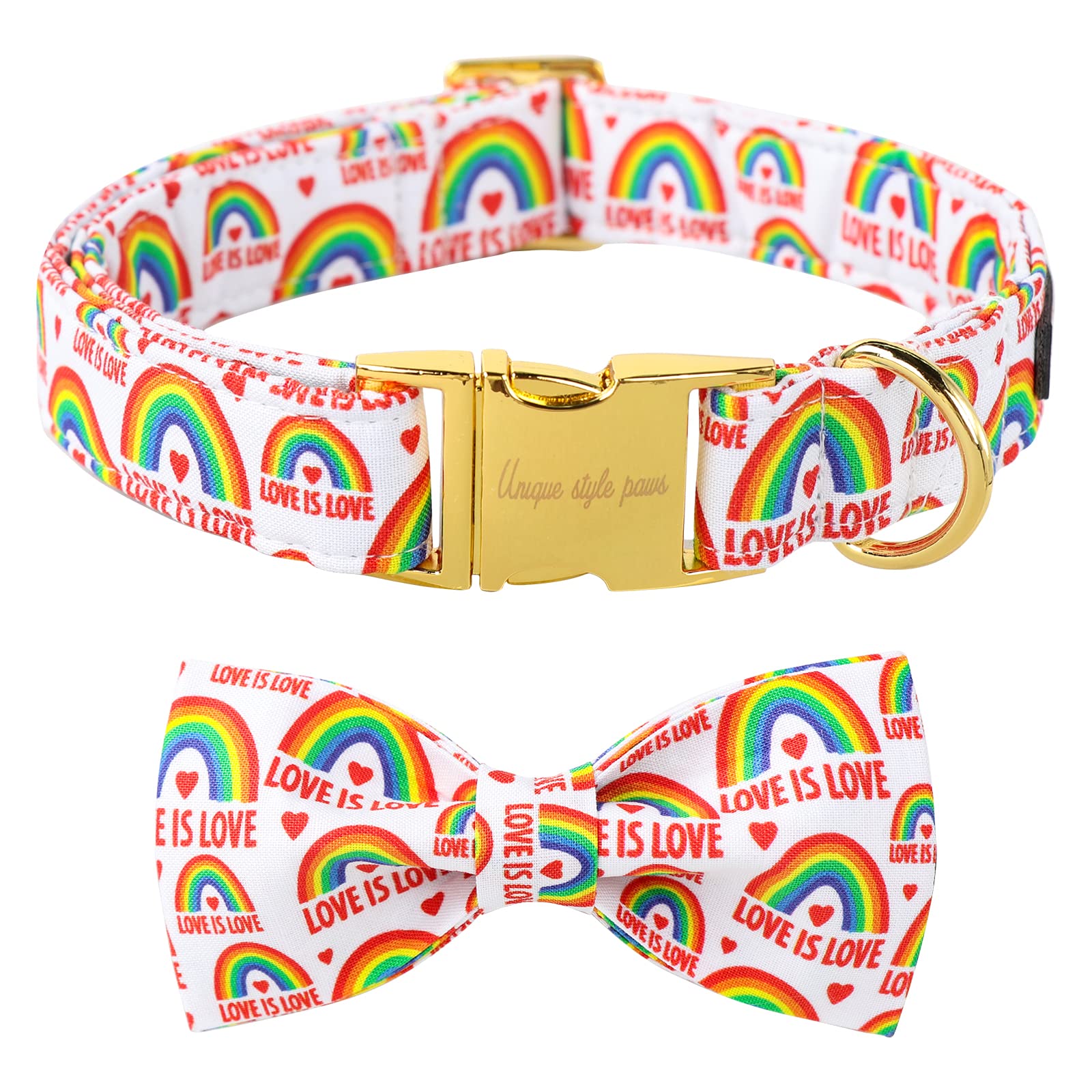 Unique Style Paws Pride Day Rainbow Dog Collar, Love Is Love Best For Small Medium Large Boys Girls Dogs