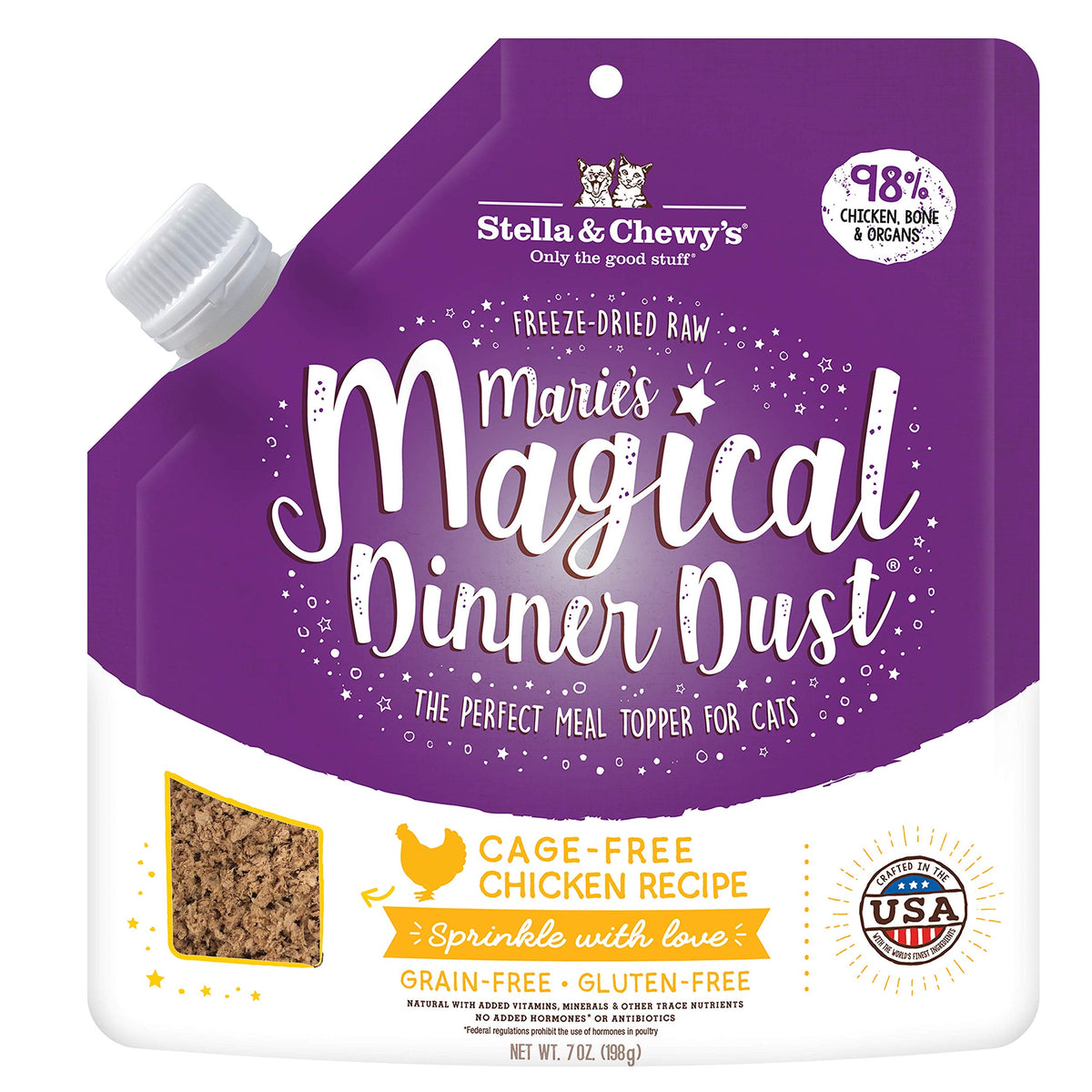 Stella & Chewy'S Freeze-Dried Raw Maries Magical Dinner Dust - Grain Free, Protein Rich Cat & Kitten Food Topper - Cage-Free Chi