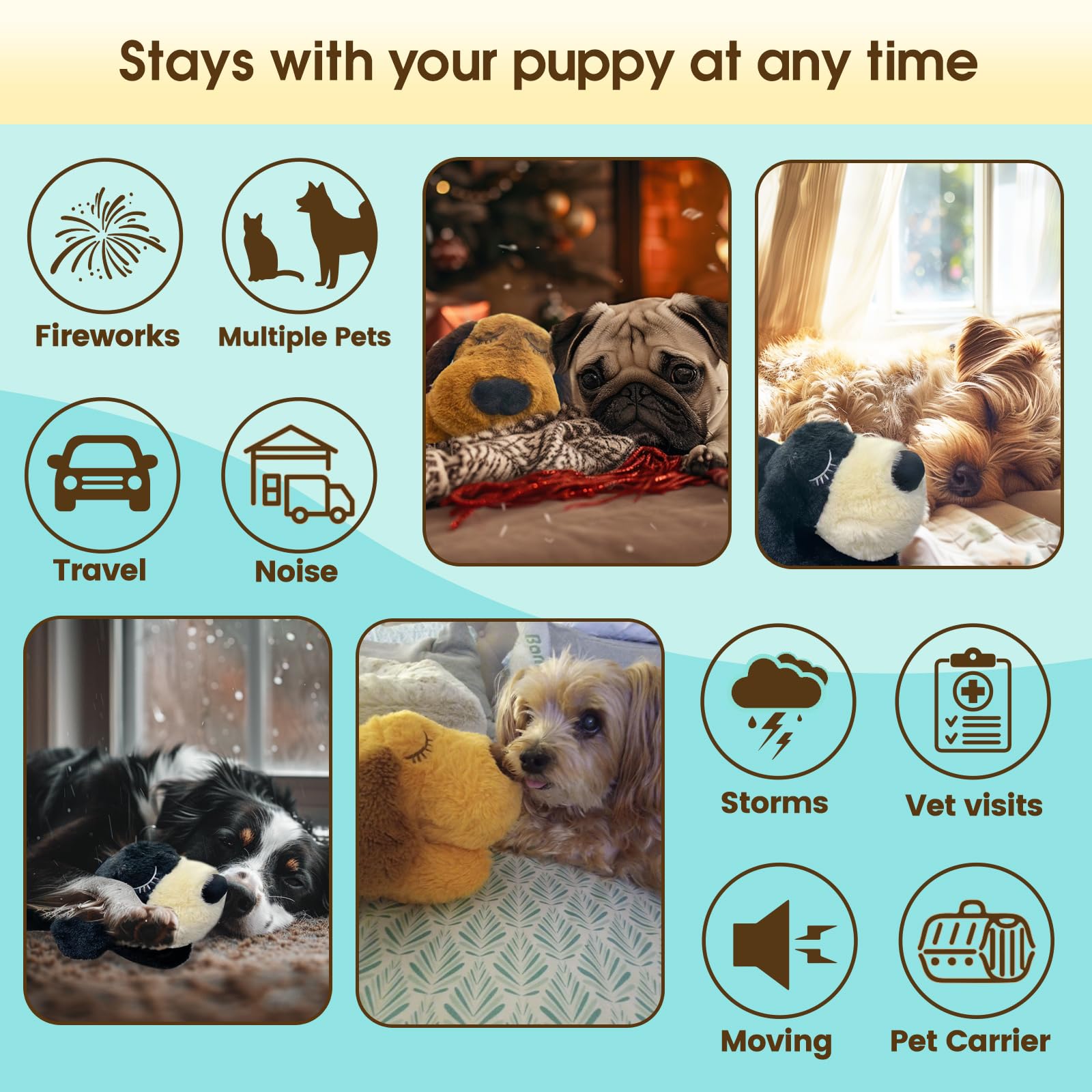 Trail Tail 2025 Dog Puppy Toy With Heartbeat New Model,Heartbeat Puppy Toy,Calming Dog Toy Set With Collar And 48H Warm Pack (Br