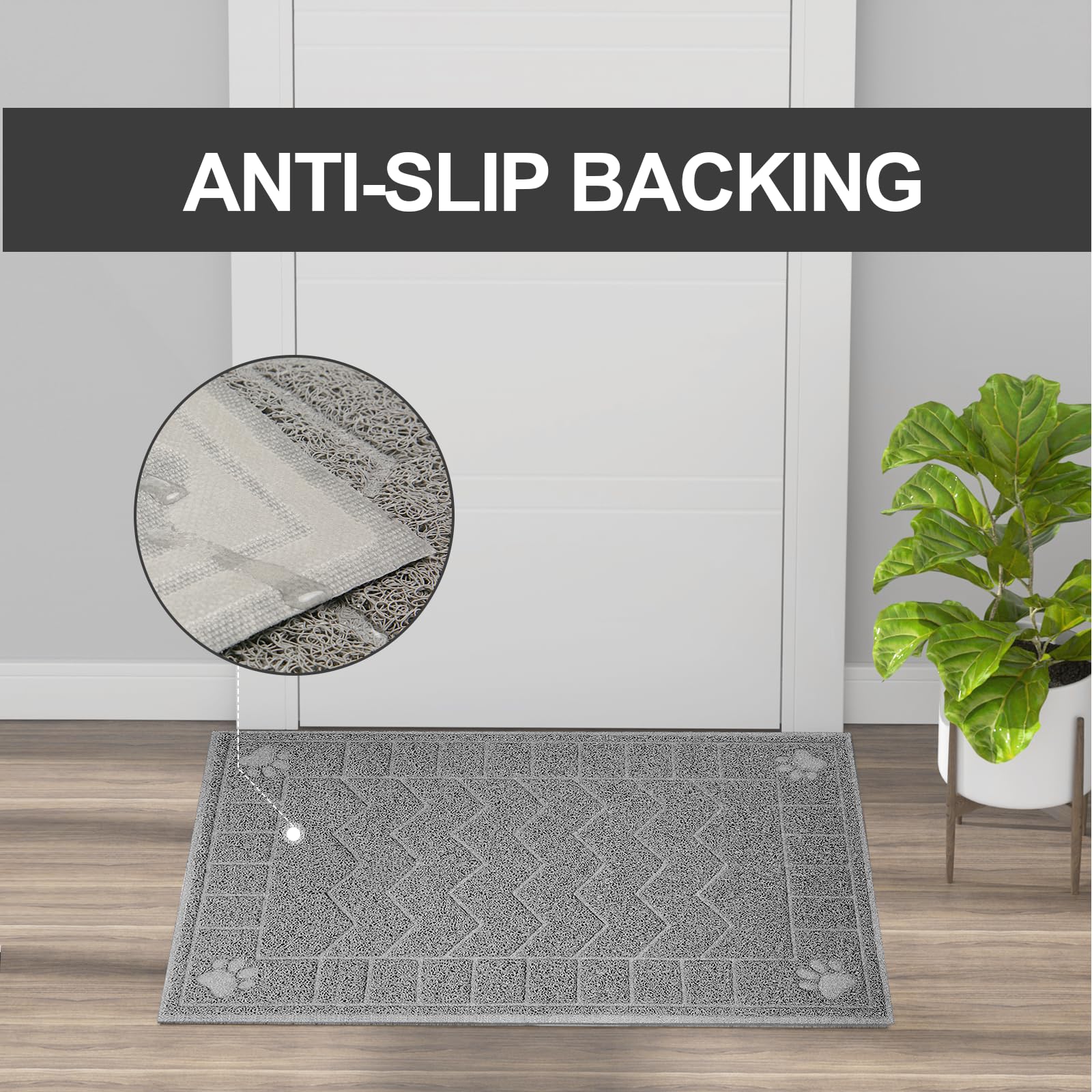 Motsamla Cat Litter Mat, Litter Trapping Mat Soft on Kitty Paws, 35  x 24  Kitten Litter Box Mat for Cleaner Floors, Waterproof,