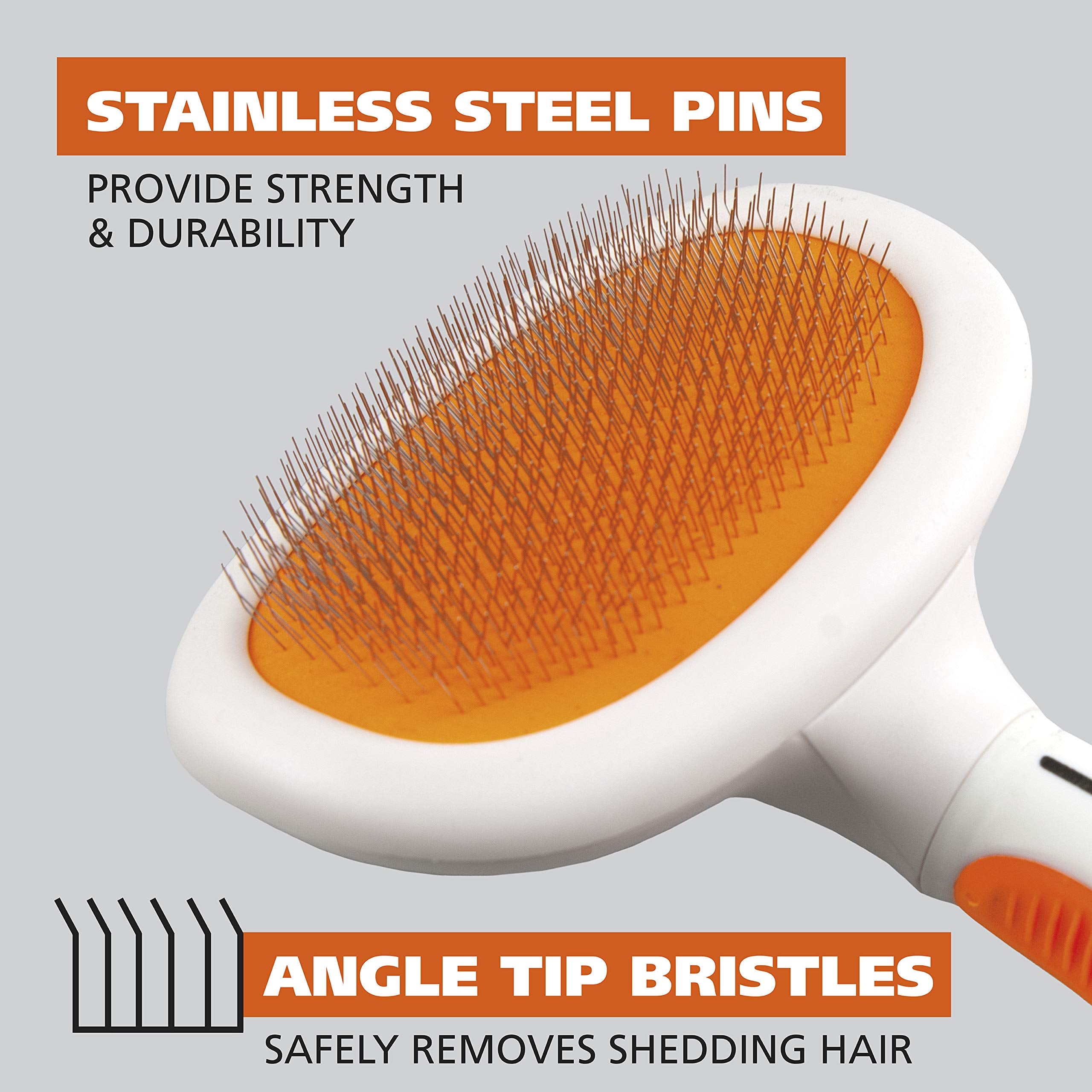 WAHL Premium Large Pet Slicker Brush with Ergronomic Rubber Grips for Comfortable Brushing of Dogs and Cats - Model 858407