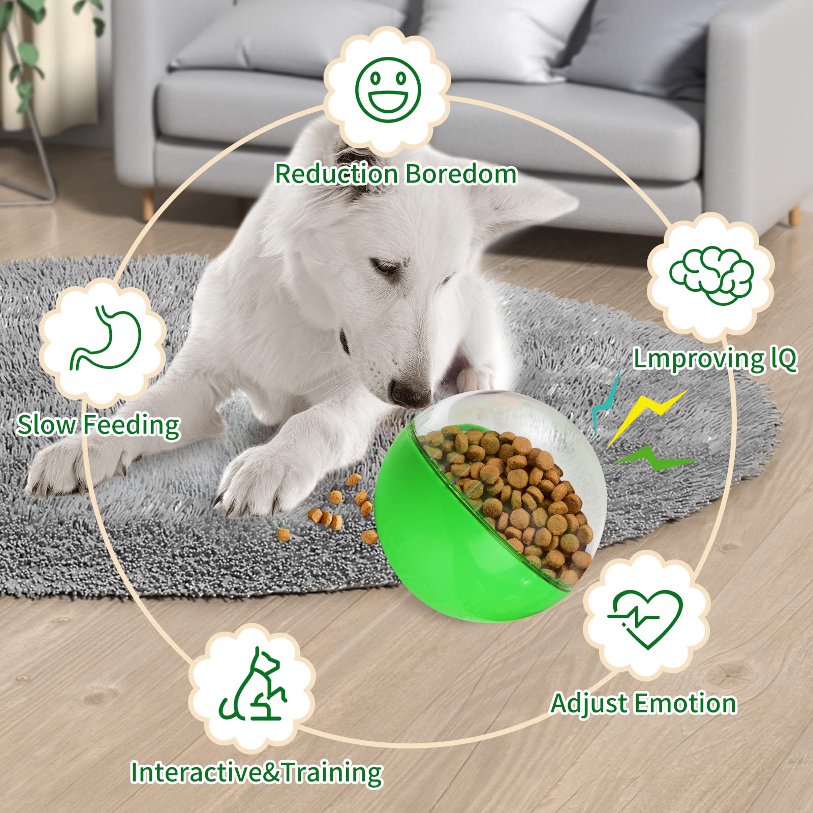 Jokepy Treat Dispensing Dog Toys - Interactive Puzzle & Slow Feeder Ball for Small, Medium & Large Dogs