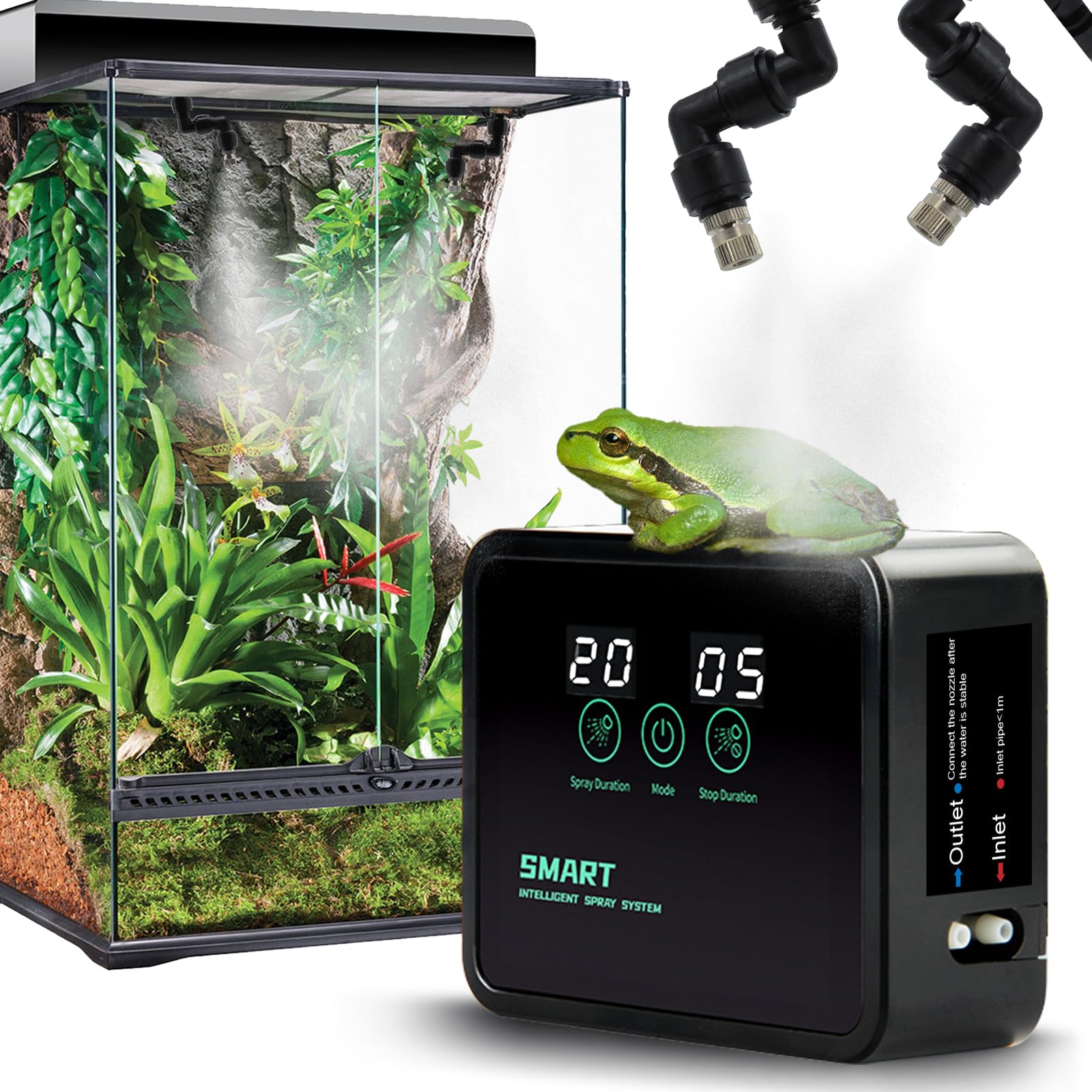 MECESOR Reptile Humidifiers Smart Misting System for Reptile Terrariums, Reptile Mister Automatic with Timer, Reptile Mister Adj