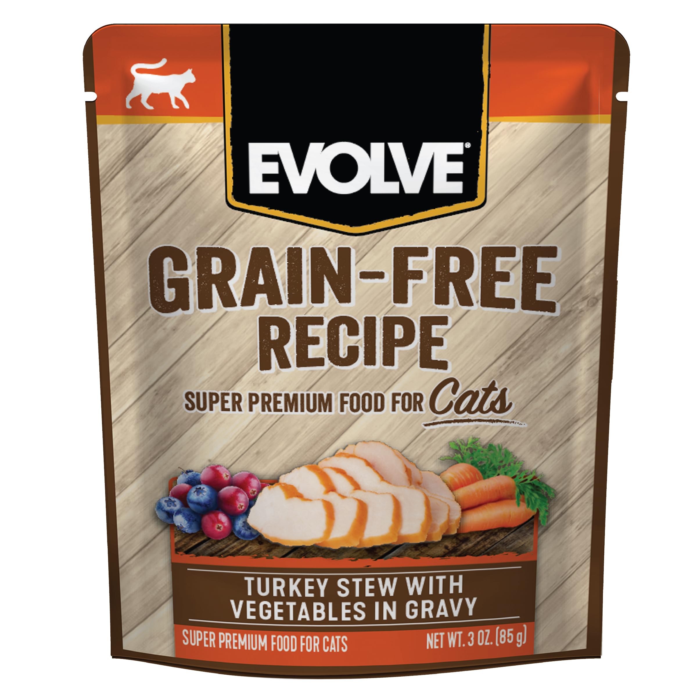 Evolve Grain Free Turkey Stew with Veggies in Gravy Wet Cat Food | 3 oz - 24 pk