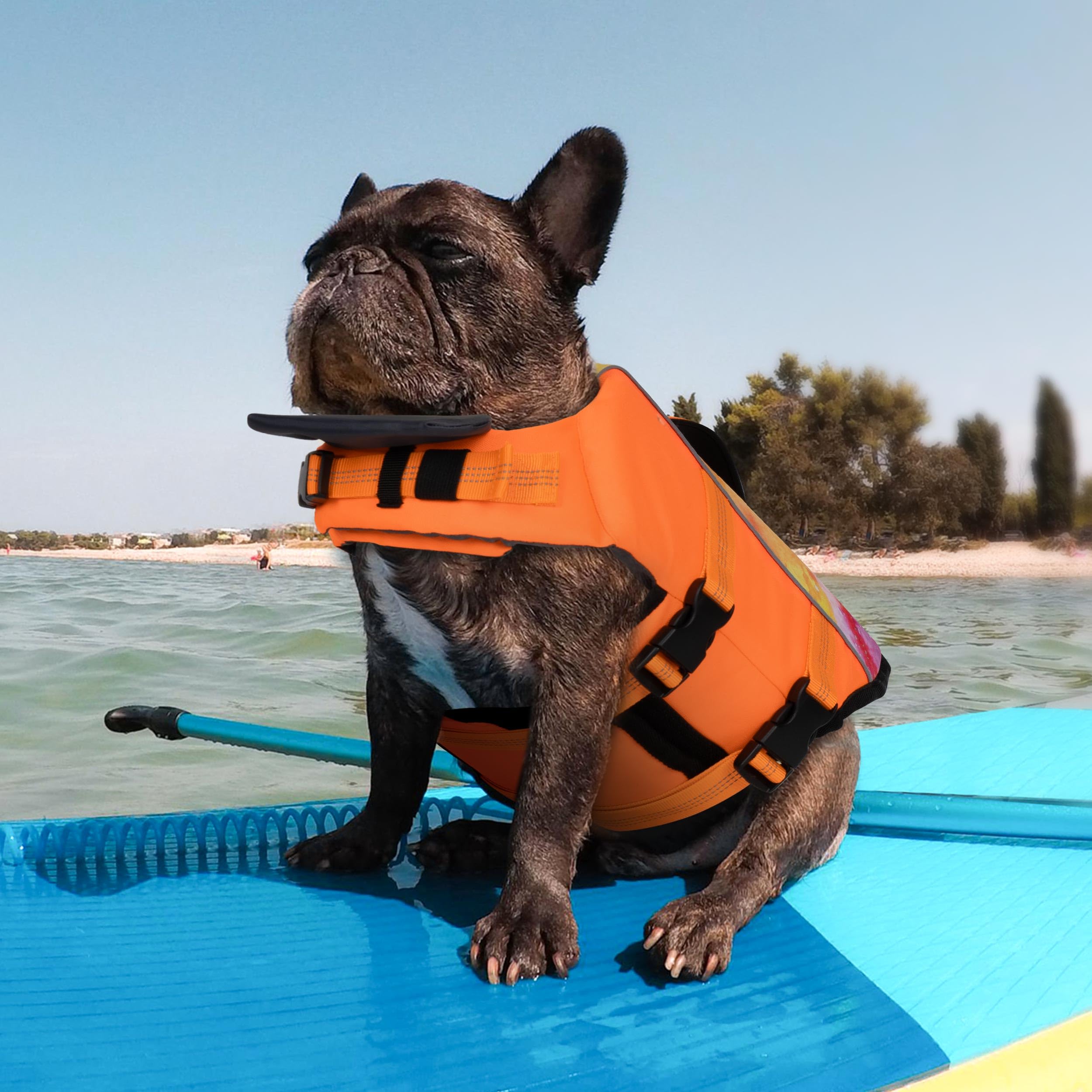 Cyeollo Dog Life Jacket Ripstop Dog Life Vest, Pet Safety Vest With Rescue Hadle For Swimming Boating, Reflective Lifejackets Wi