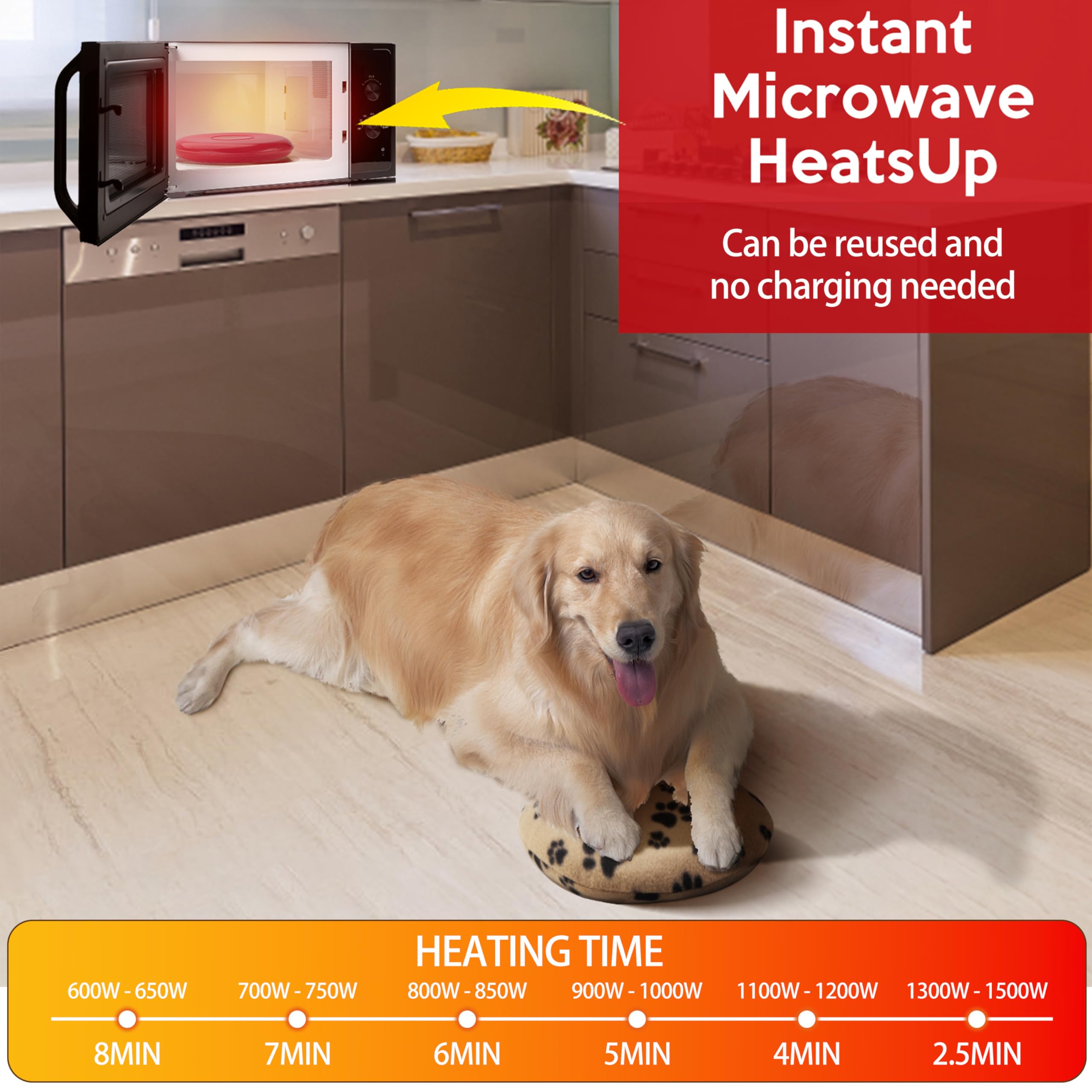 Original Pet Heating Pad Microwave, Snuggle Warming Safe Outdoor Newborn Kitten Puppy Pet Bed Warmer, Gel Reusable Heat Disc, Waterproof Heating Disk For Dog, Cat, Rabbit And Guinea Pig, Pet Gifts