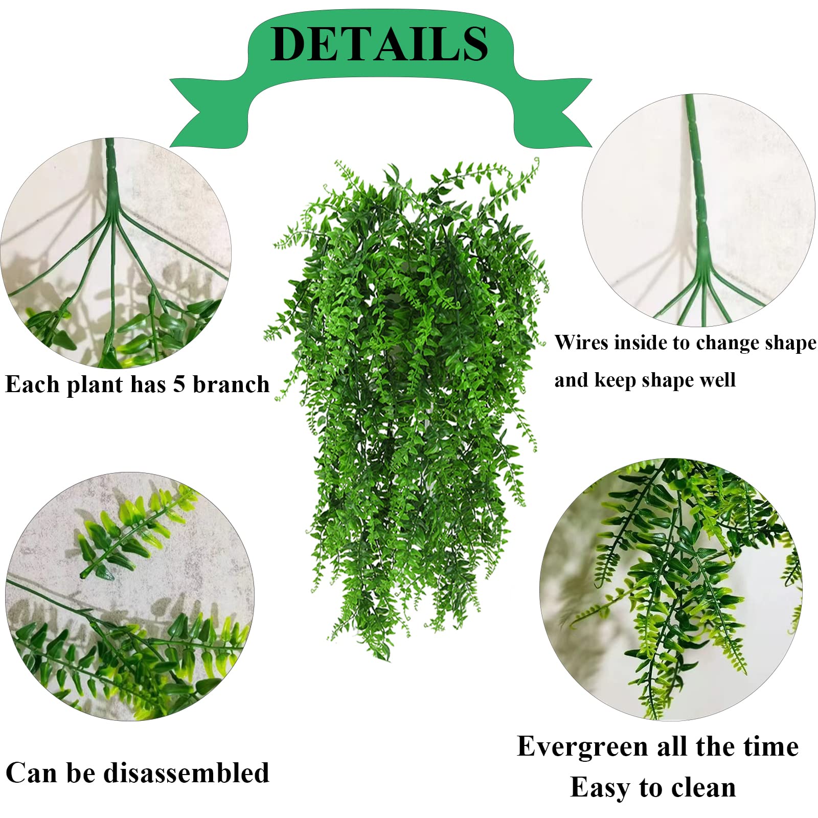 Grddaef Reptile Vines Plants for Terrarium, Flexible Vines Jungle Climbing Branch with Leaves Tank Decor for Snakes Bearded Drag