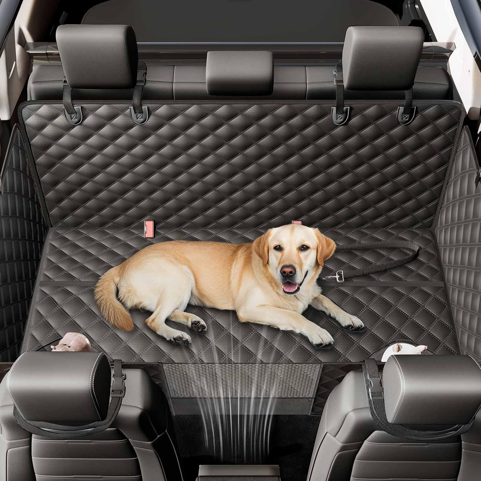 Zanch 2025 Upgraded Dog Car Seat Cover, 400 Lbs Heavy Duty Hard Bottom, Waterproof & Anti-Scratch Back Seat Protector, Nonslip P