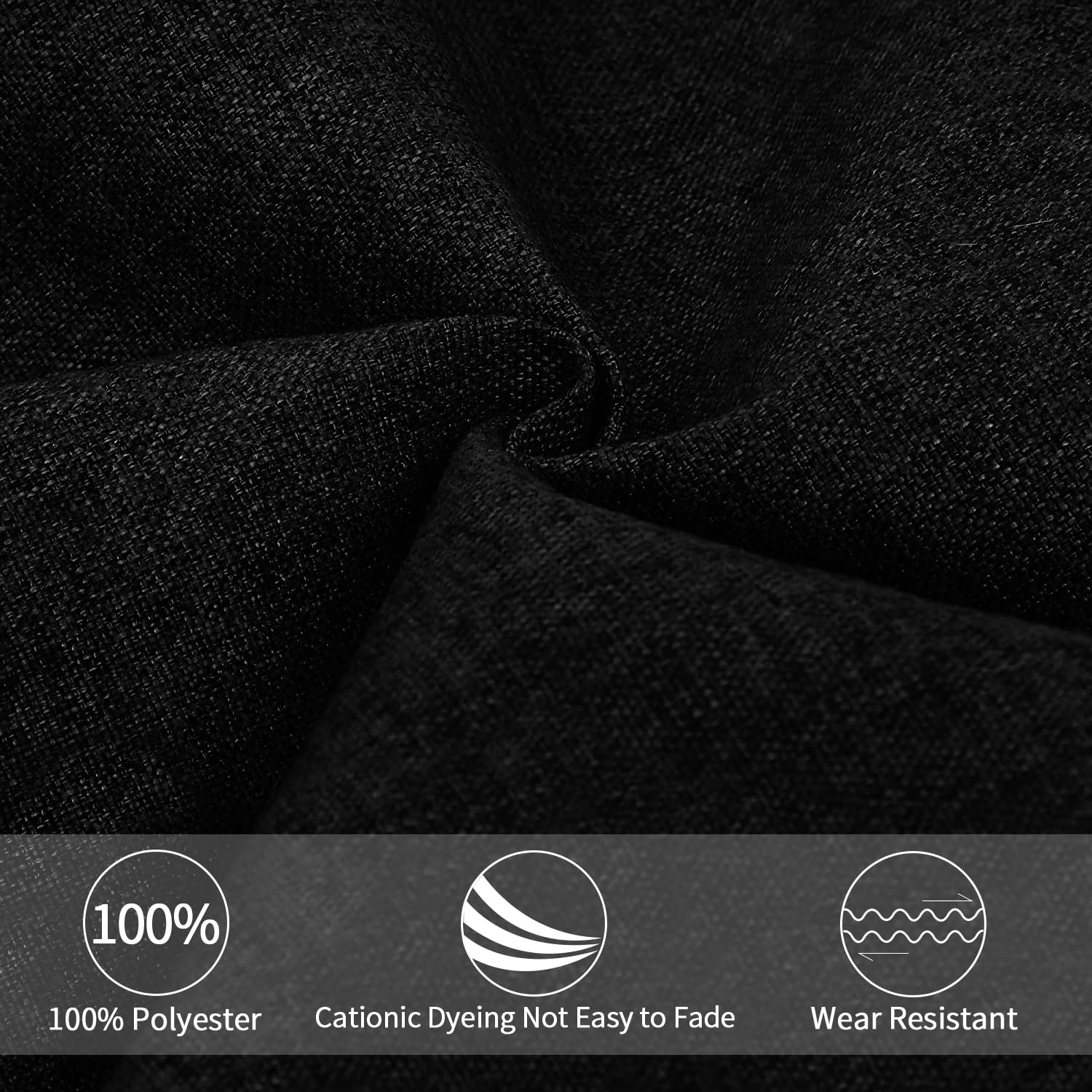 Panku Orthopedic Dog Beds For Extra Large Dogs, Dog Pad For Crate With Durable Washable Waterproof Linen Removable Cover, Black