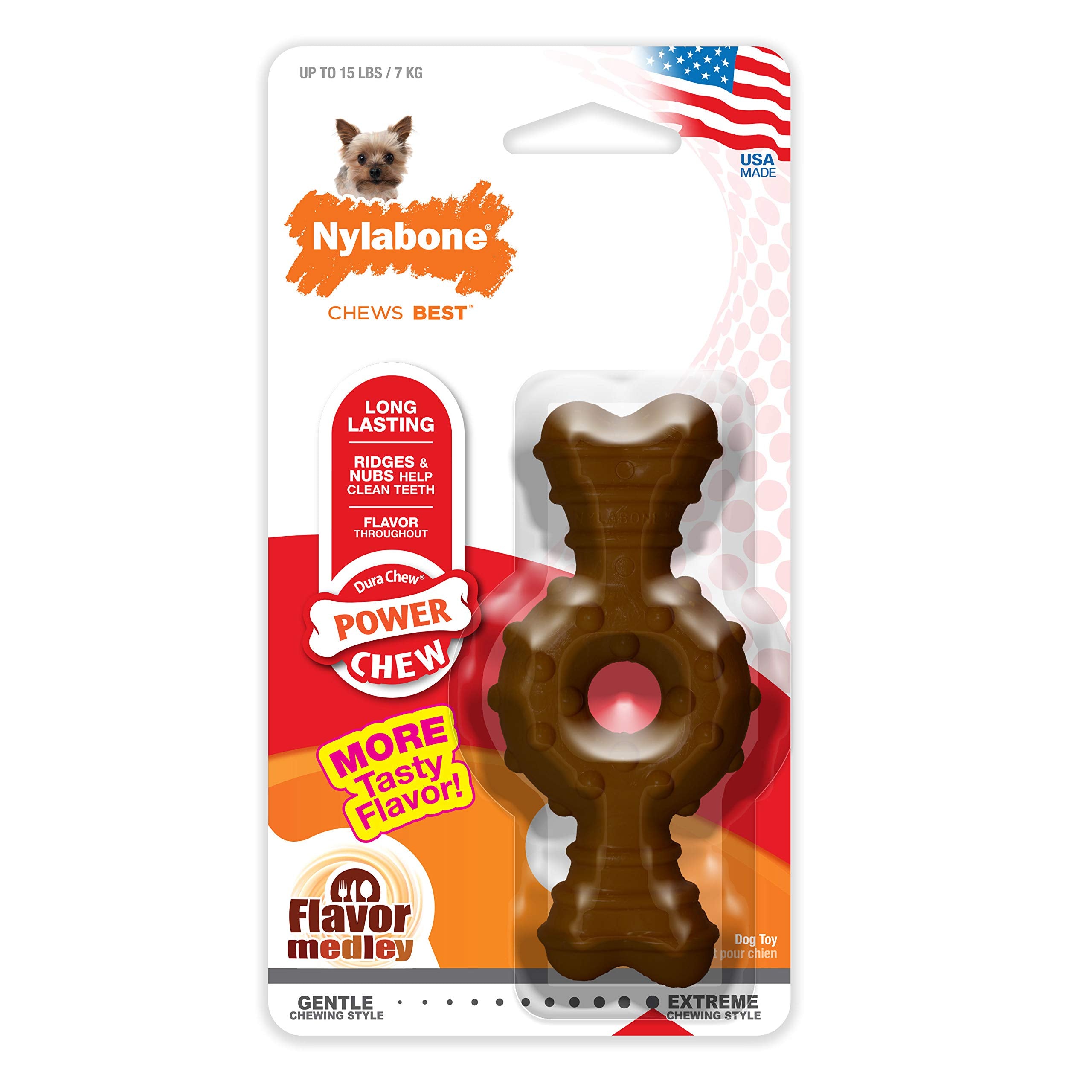 Nylabone Power Chew Ring Bone Chew Toy for Dogs X-Small - Up to 15 lbs.