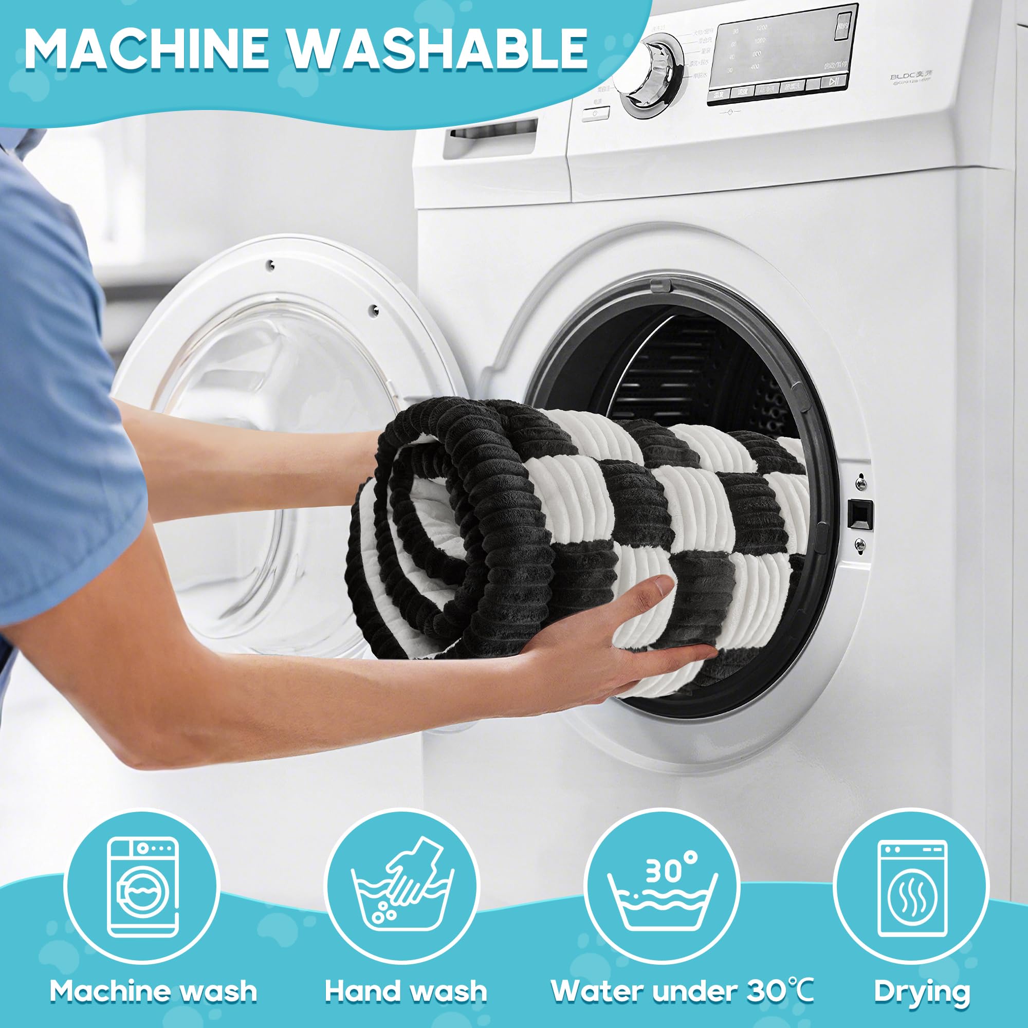 Loiion Dog Car Bed Mat, Non-Slip Backseat Extender Pet Blanket, Plaid Dog Bed for SUVs, Sedans & Trucks, Chew-Resistant Travel P