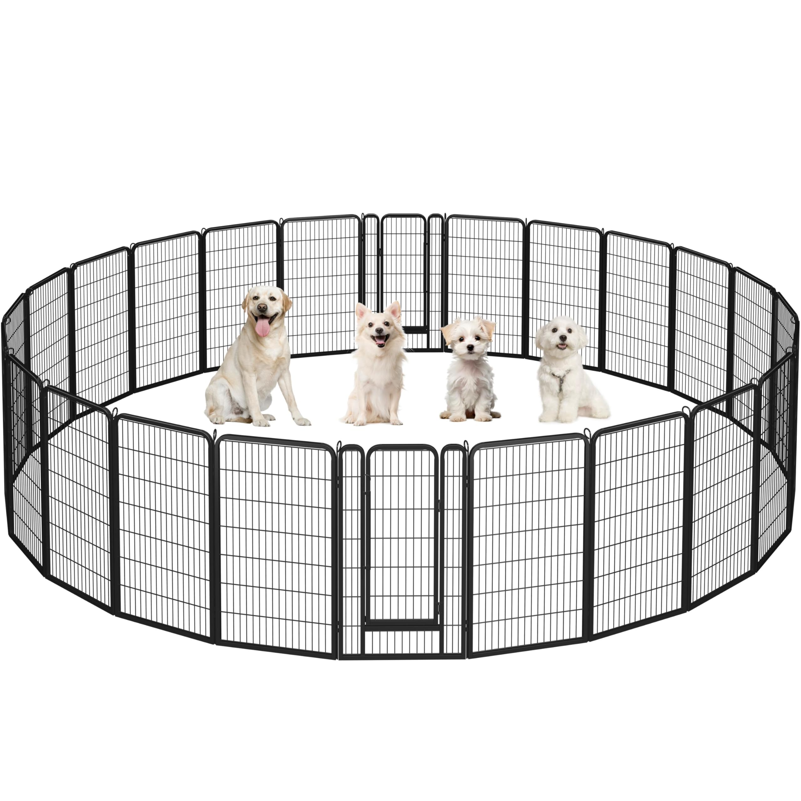 Yaheetech Dog Playpen Outdoor, 47 Inch 24 Panels Dog Pen Indoor Heavy Duty Puppy Exercise Pen Metal Pet Fence For Rv Camping/Yar
