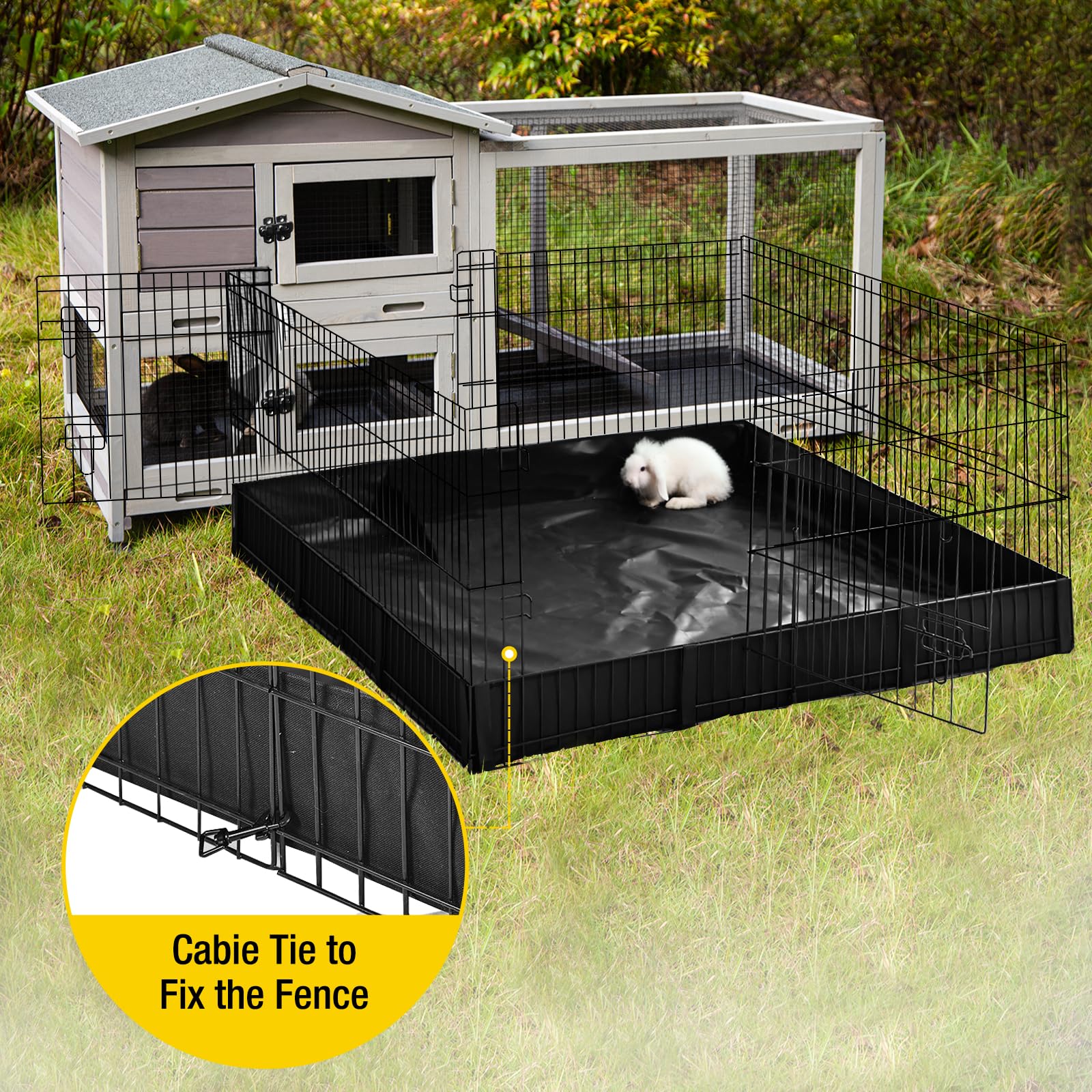 Aivituvin Rabbit Playpen Pet Pen Small Animal Cage With Waterproof Liner - Extension Playpen