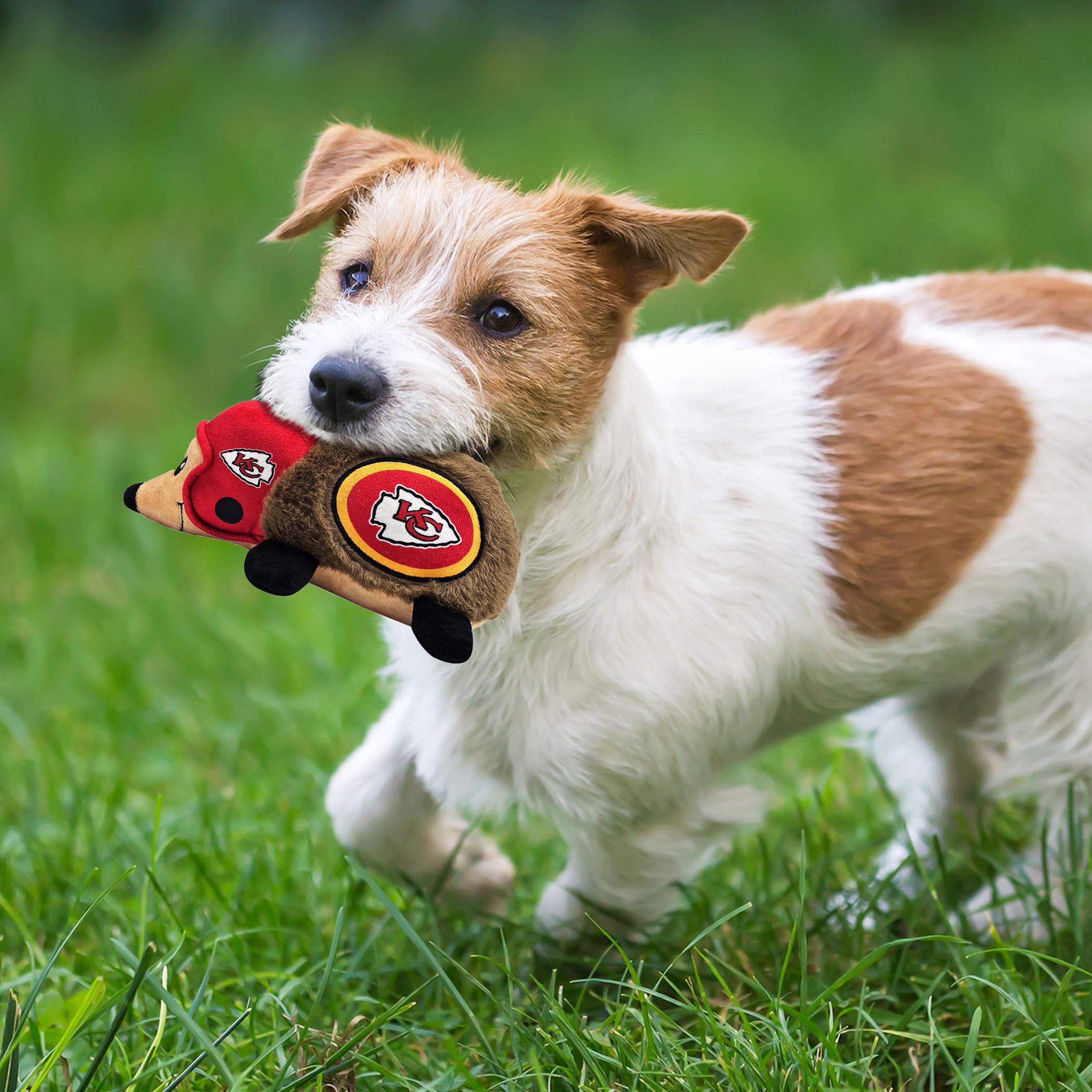 Nfl Kansas City Chiefs Plush Hedgehog Toy For Dogs & Cats, Cool Soft Pet Toy For Fun And Interactive Play, Dog Chew Toy With Squ