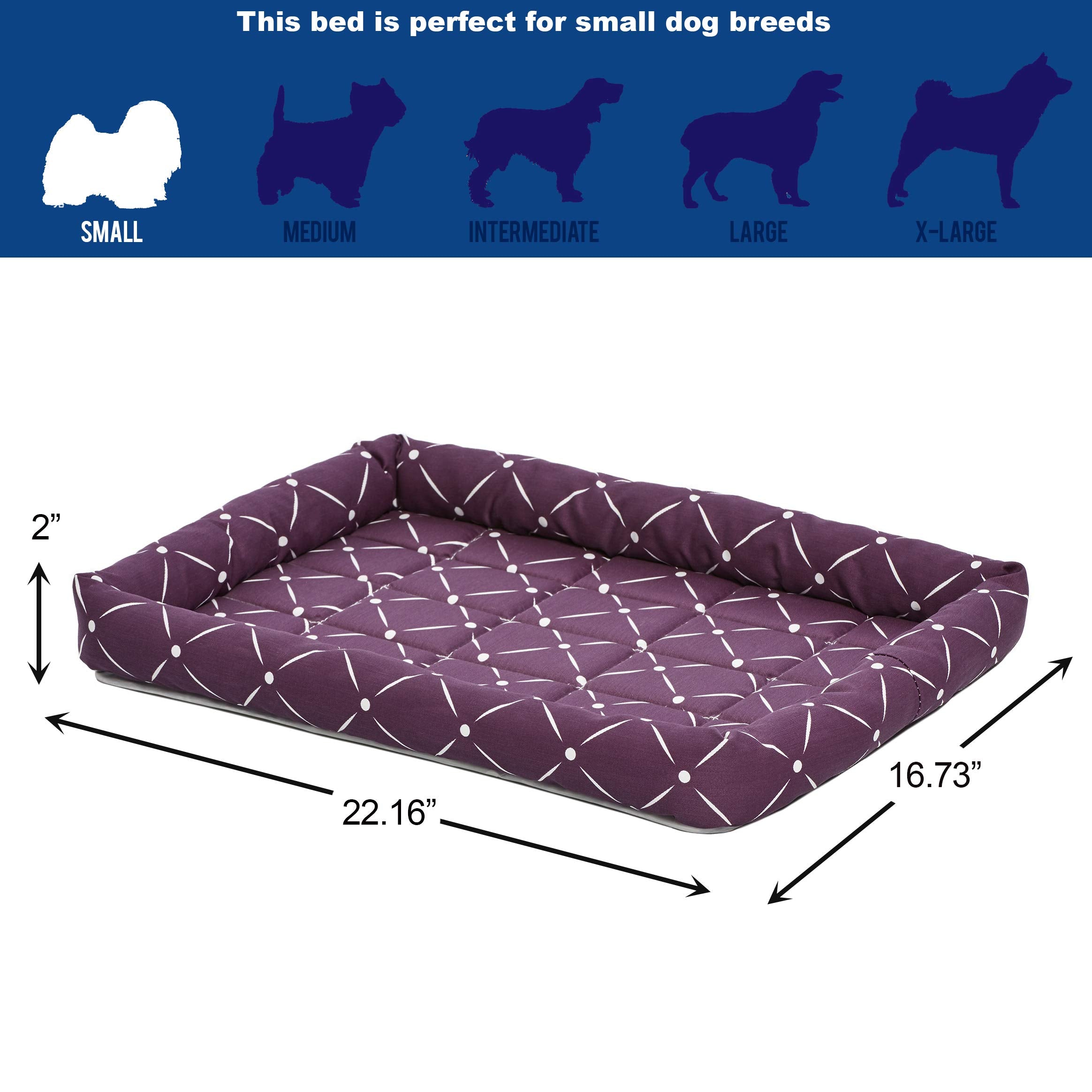Midwest Homes For Pets 40224-Pld Quiet Time Couture Ashton Bolster Pet Bed, Medium Dog/24, Plum