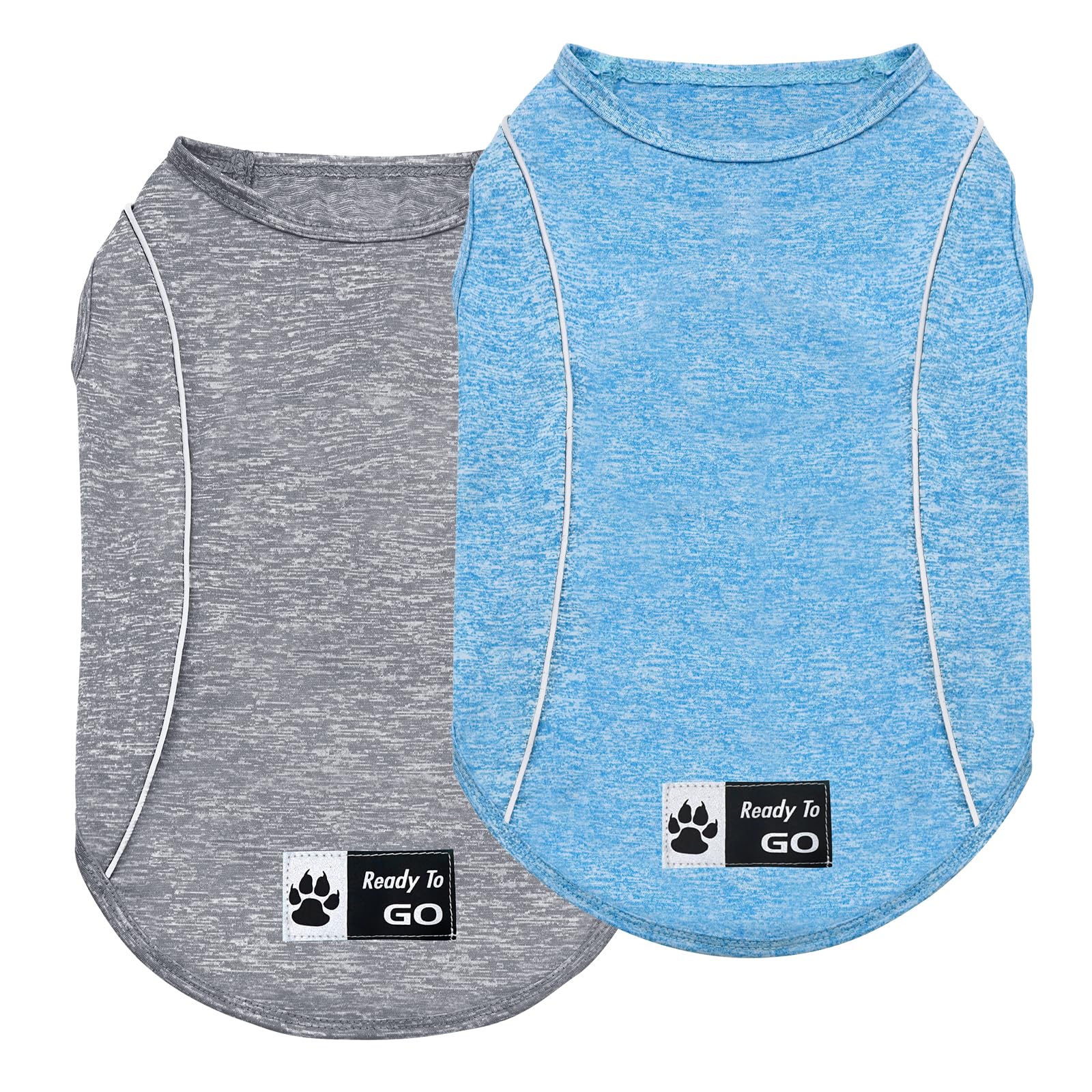 KYEESE 2Pack Dog Shirt for Small Dogs Sports Athletic Breathable Shirts with Reflective Stripe Athletic Tank Top Lightweight Dog