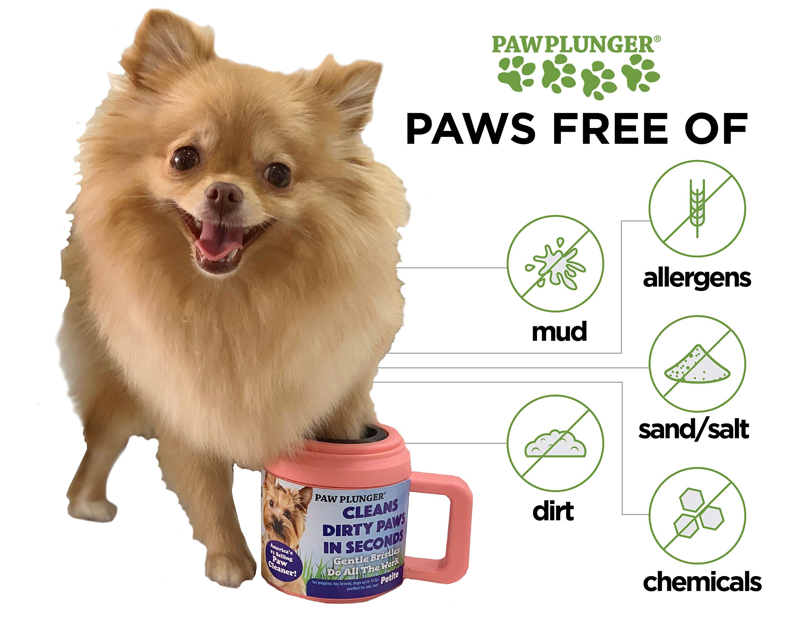 Paw Plunger For Dogs - Portable Dirty Paw Washer For Small Sized Dogs - Ideal For Dogs Up To 15Lbs - Cleaner Pet Paws To Save Fl