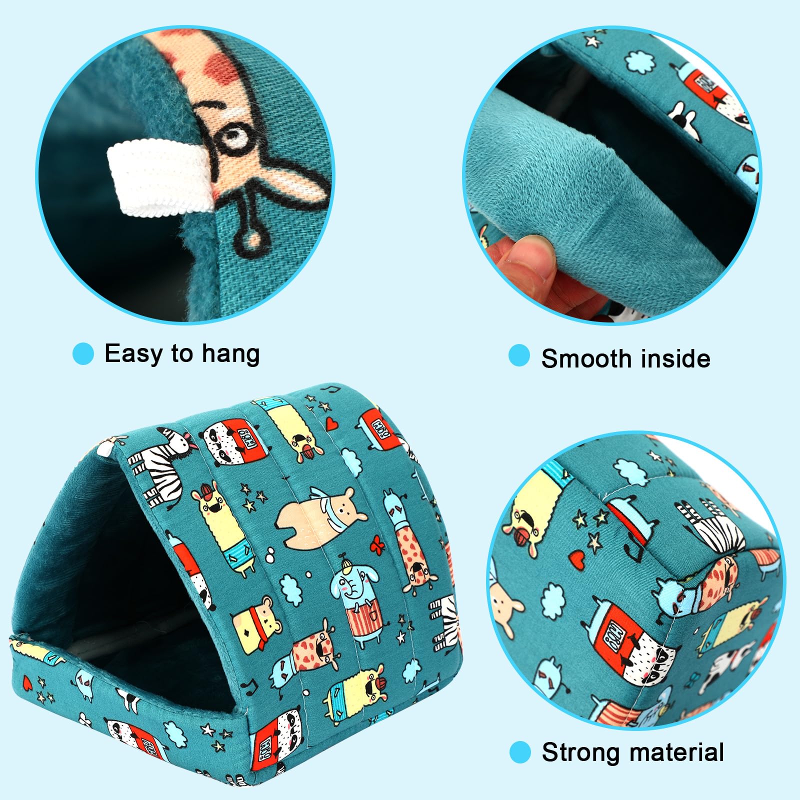 Upins 2 Pack 9.8 Inches Guinea Pig Bed, Guinea Pig Hideout Washable Small Animal House Cage Accessories For Dwarf Rabbits Chinch