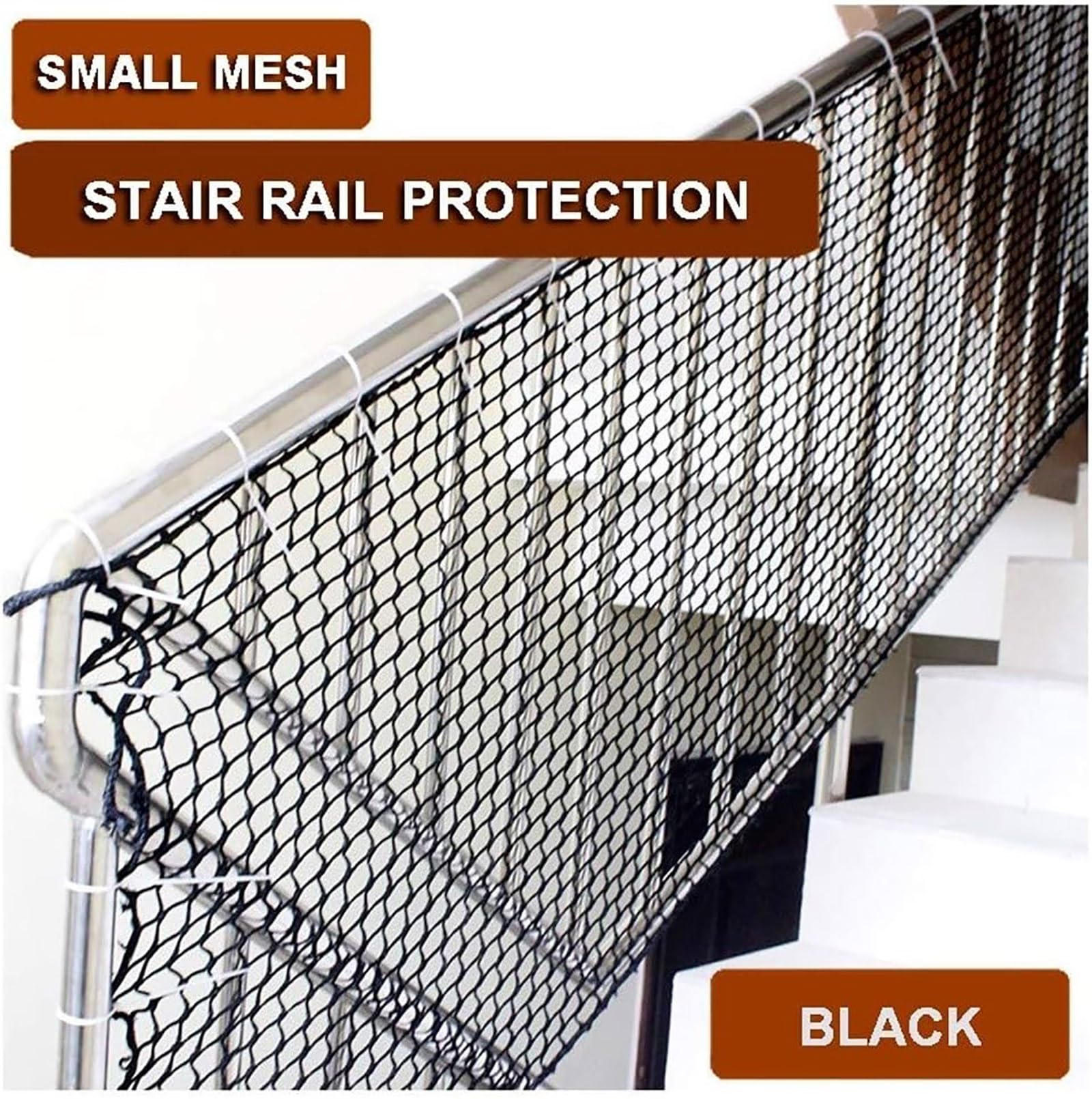 Black Safety Net Protection Rope Net Baseball Net Kids Pet Stair Balcony Protection Net Knotless Polyester Sports Netting Softba