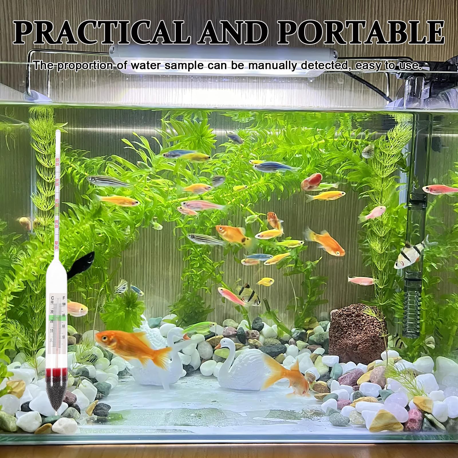 balacoo Sea Water Densitometer Brine Hydrometer High Precision Salinity Hydrometer Densitometer for Aquarium, Saturated Fish Tan