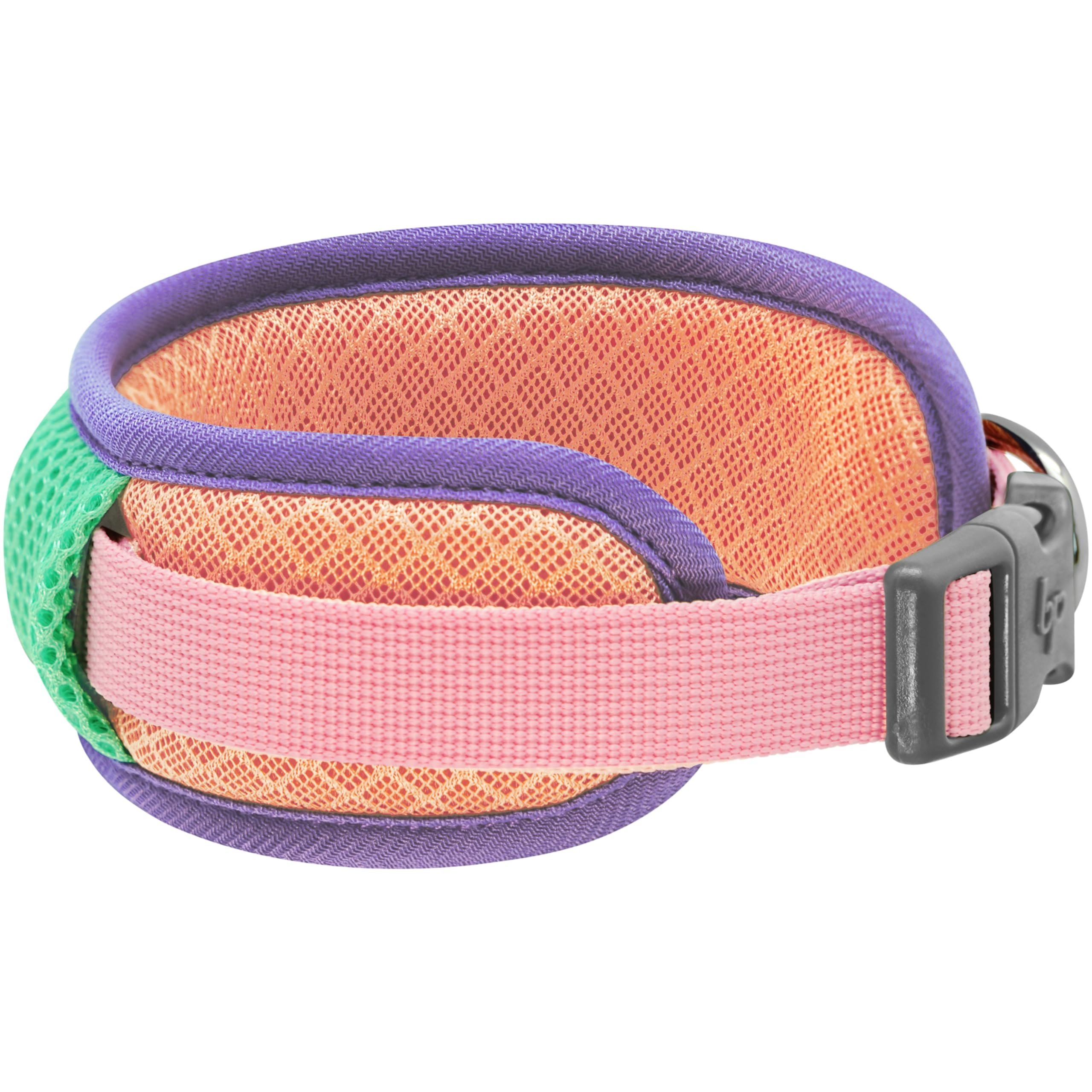 Blueberry Pet Vibrant Mesh Padded Dog Collar, Coral&Mint, Medium, 14.5-20 Neck | Award-Winning, Pink & Purple Dog Collars Fo