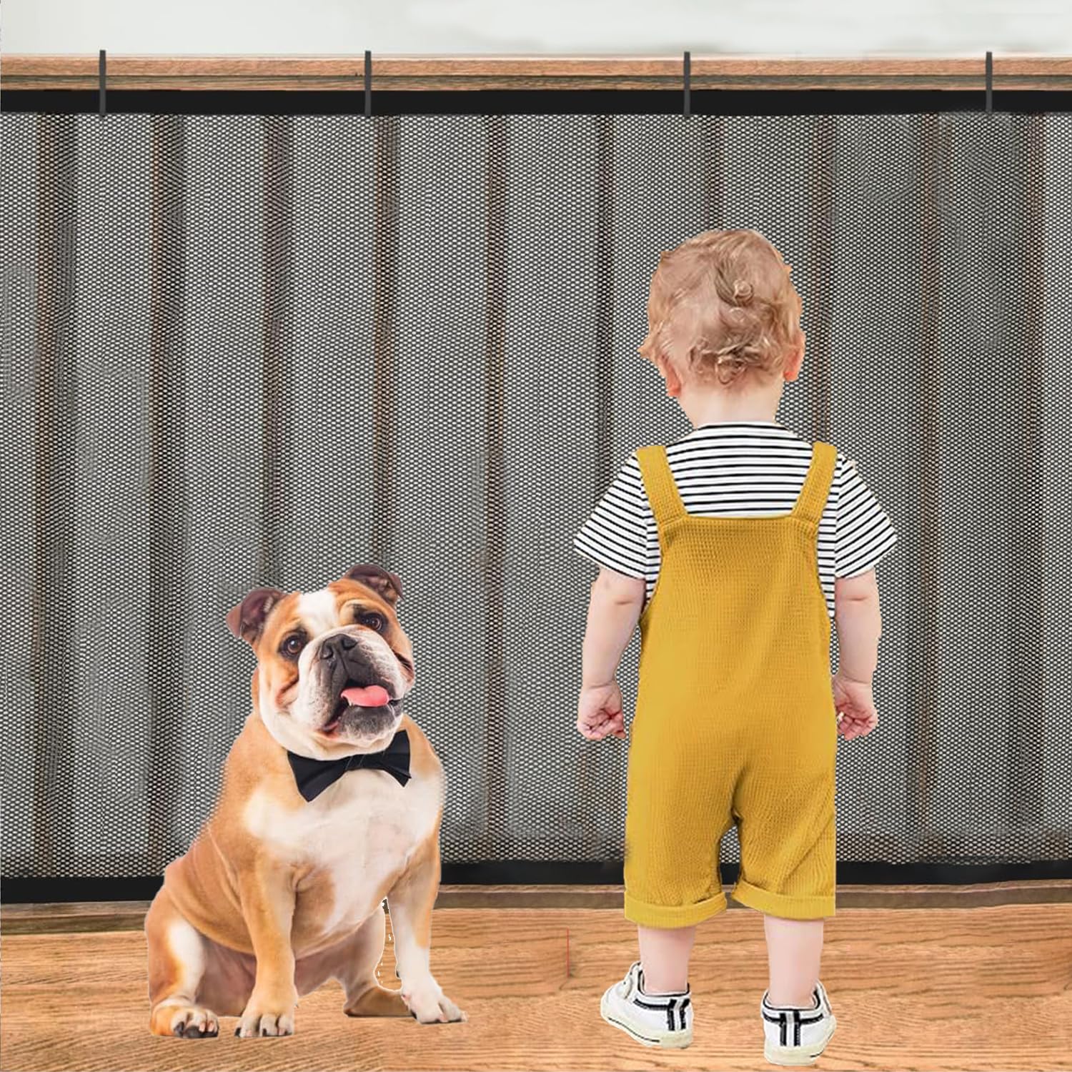 Stairway Net, 15ft x 3ft Child Safety Net, Banister Guard for Baby, Balcony Netting for Pets, Railing Safety Net for Baby Proofi