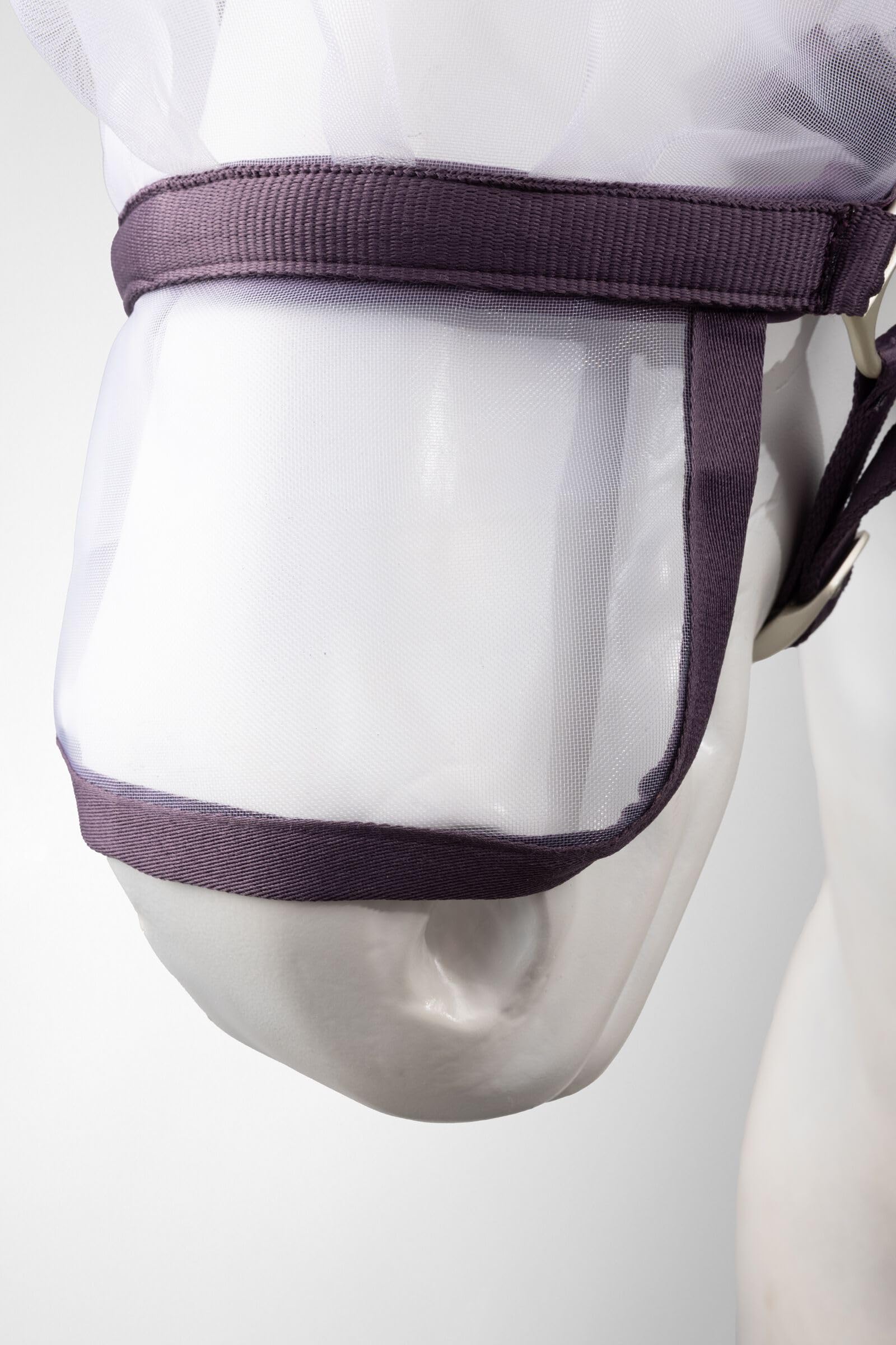 HORZE Paso Fino 2 in 1 Halter and Fly Mask - Black Plum - Horse