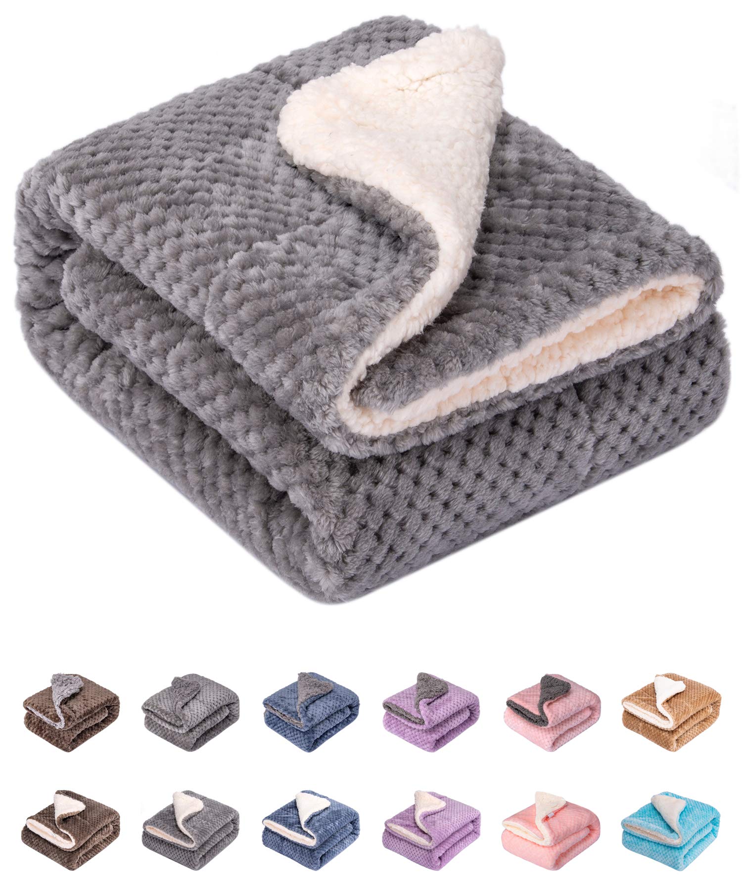 Dw-Flint Gray Plush Fleece Receiving Blanket For Dog, Cat, Couch, Sofa, Travel And Outdoor, Camping (32' X 40')