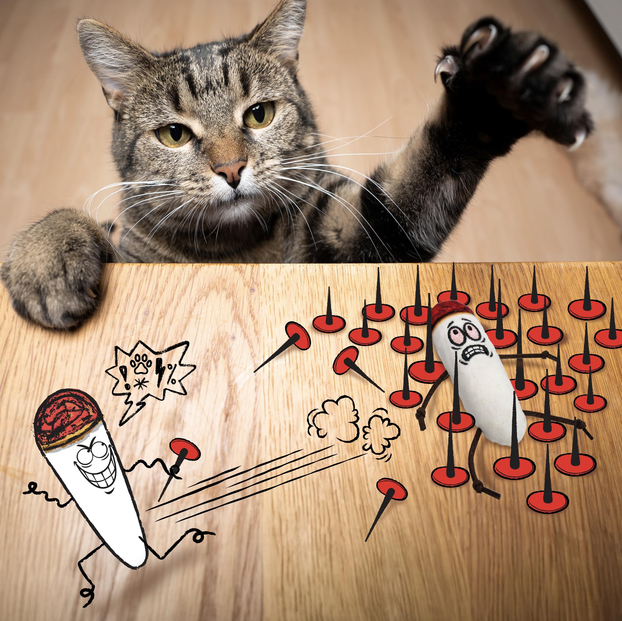 Lit Labs Kittie Doobs Adventure Toys - Funny Catnip Joints For Cats With Dried And Organic High Potency Catnip - Fear Theme