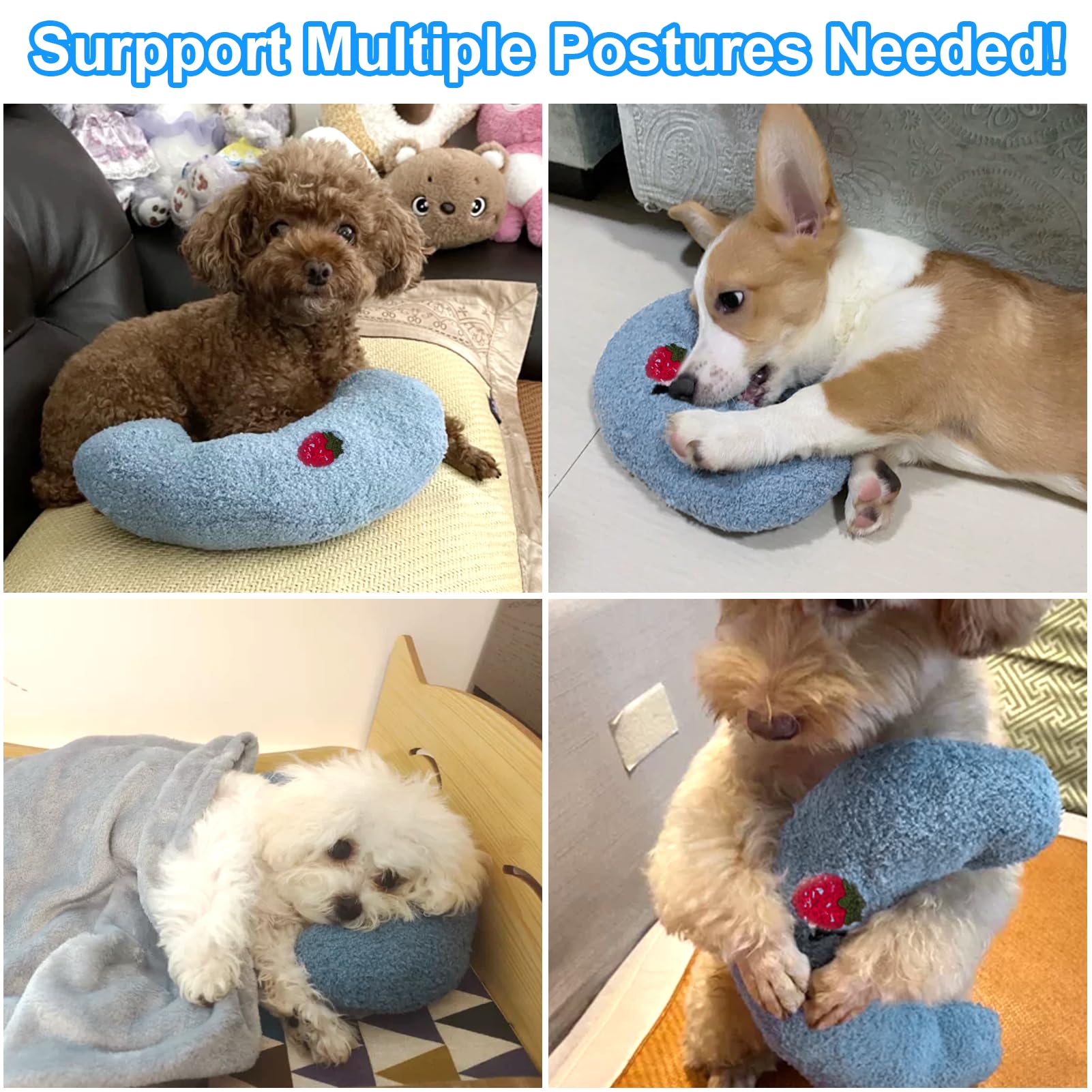Mity Rain 2Pcs Dog Pillow, Anxiety Relief Pillow For Dog, Ultra Soft High Density Calming Pillow For Joint Relief Sleeping Impro