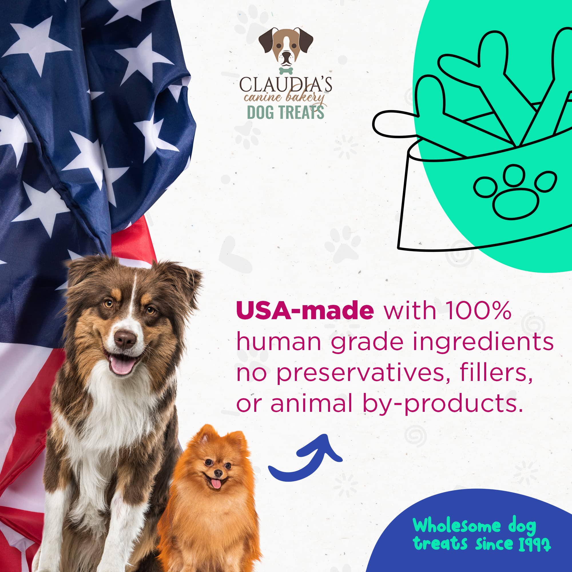 Claudias Canine Bakery - Peanut Butter Happy Birthday Cookies, Pink, 10oz