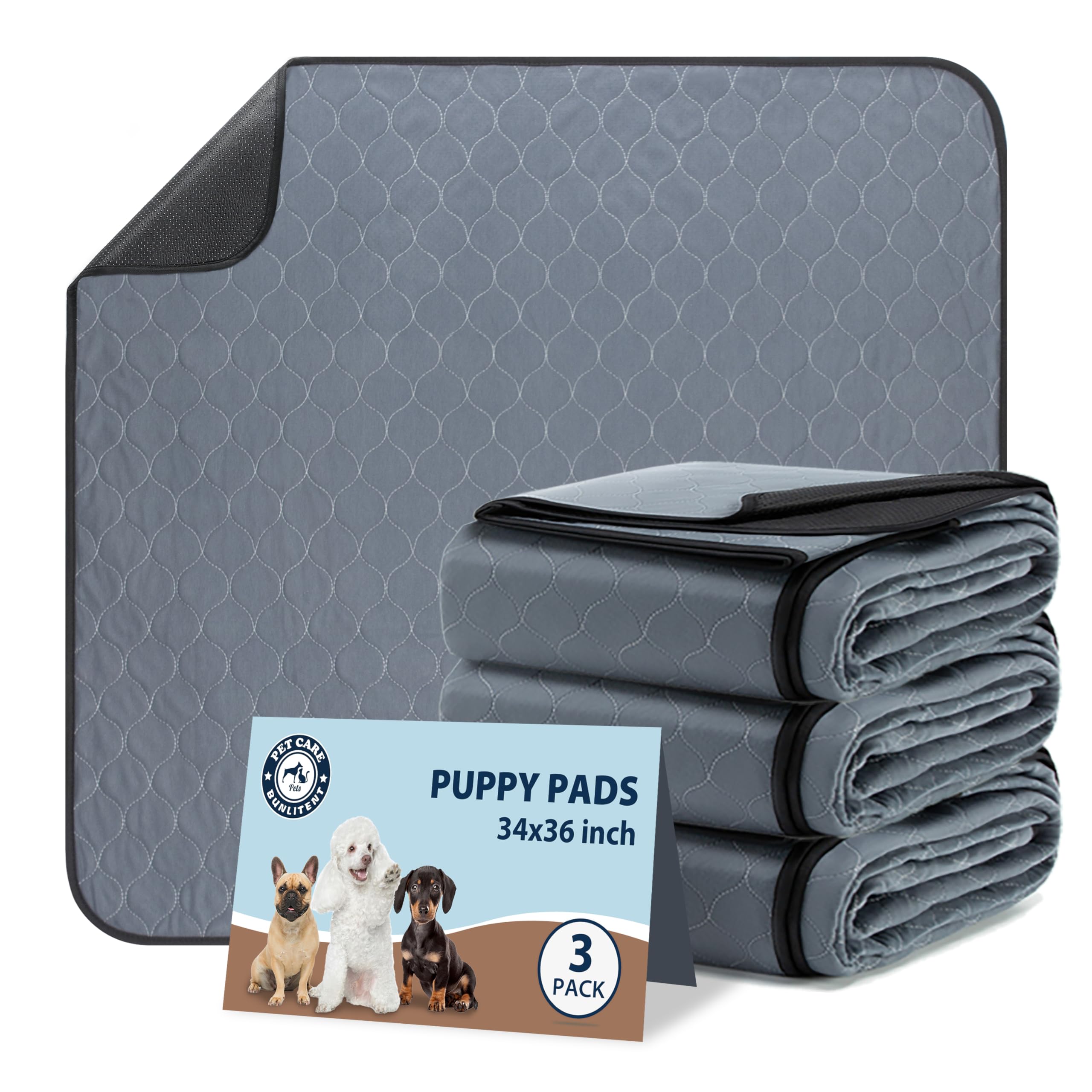 Washable Pee Pads For Dogs, 34X36 Reusable Puppy Pads With Fast Absorbent, Waterproof Reusable Pee Pads For Whelping, Traing, In