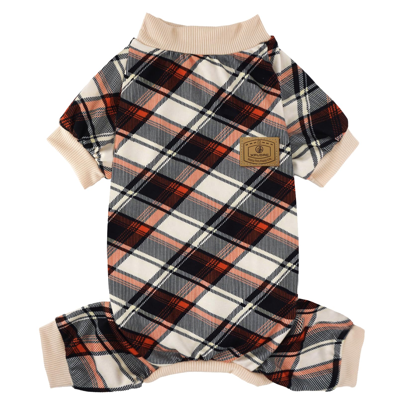 Xpudac Dog Pajamas Soft Strechy Plaid Doggie Clothes For Small Medium Girl Boy Cat Apparel-2Xl