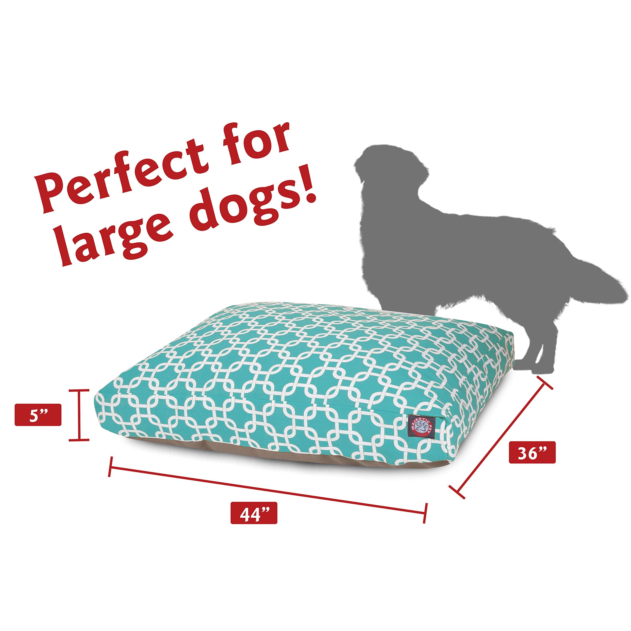 Teal Links Large Rectangle Indoor Outdoor Pet Dog Bed With Removable Washable Cover By Majestic Pet Products