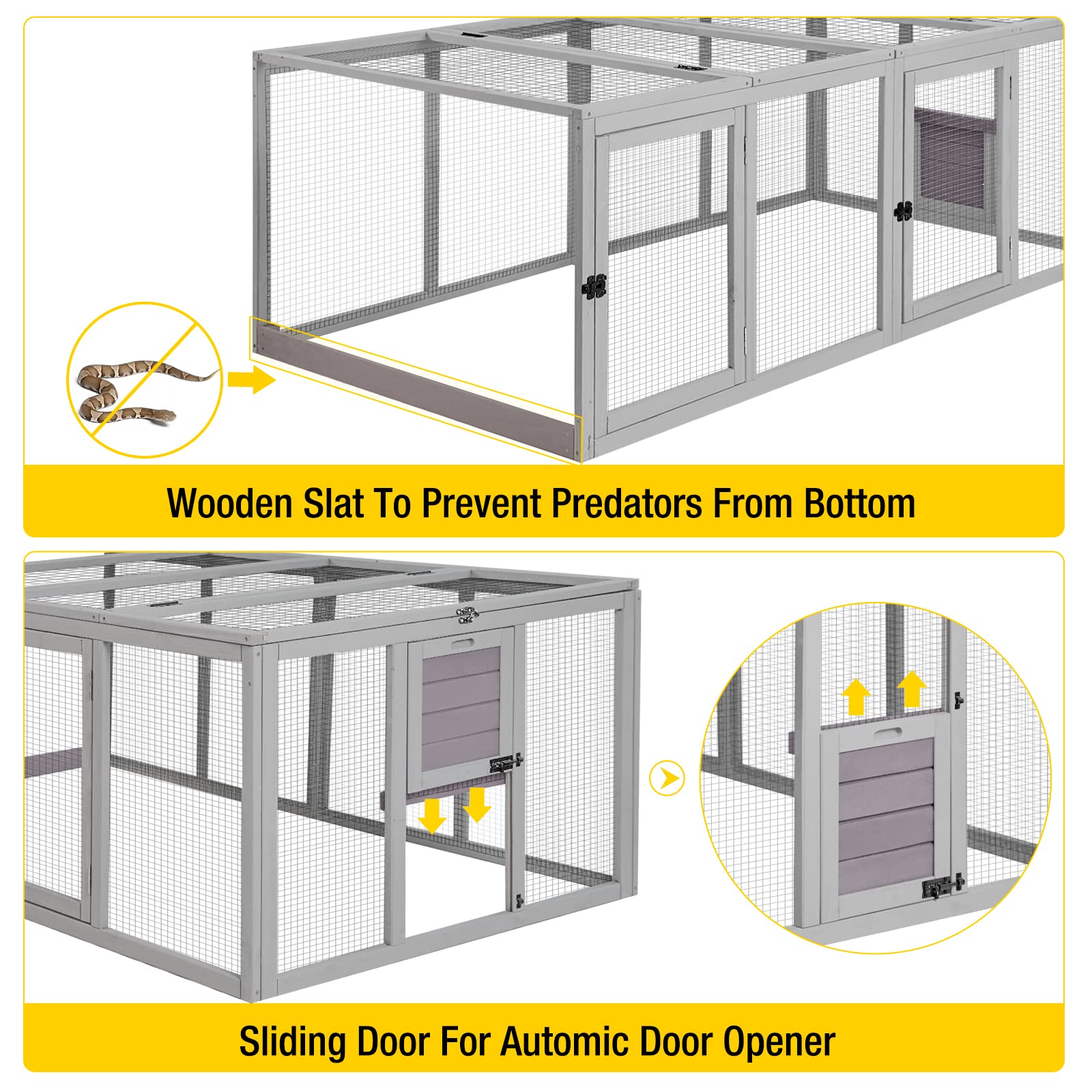 Aivituvin Chicken Coop Run Extension Rabbit Enclosure Outdoor Duck Playpen 20.73 Ft²