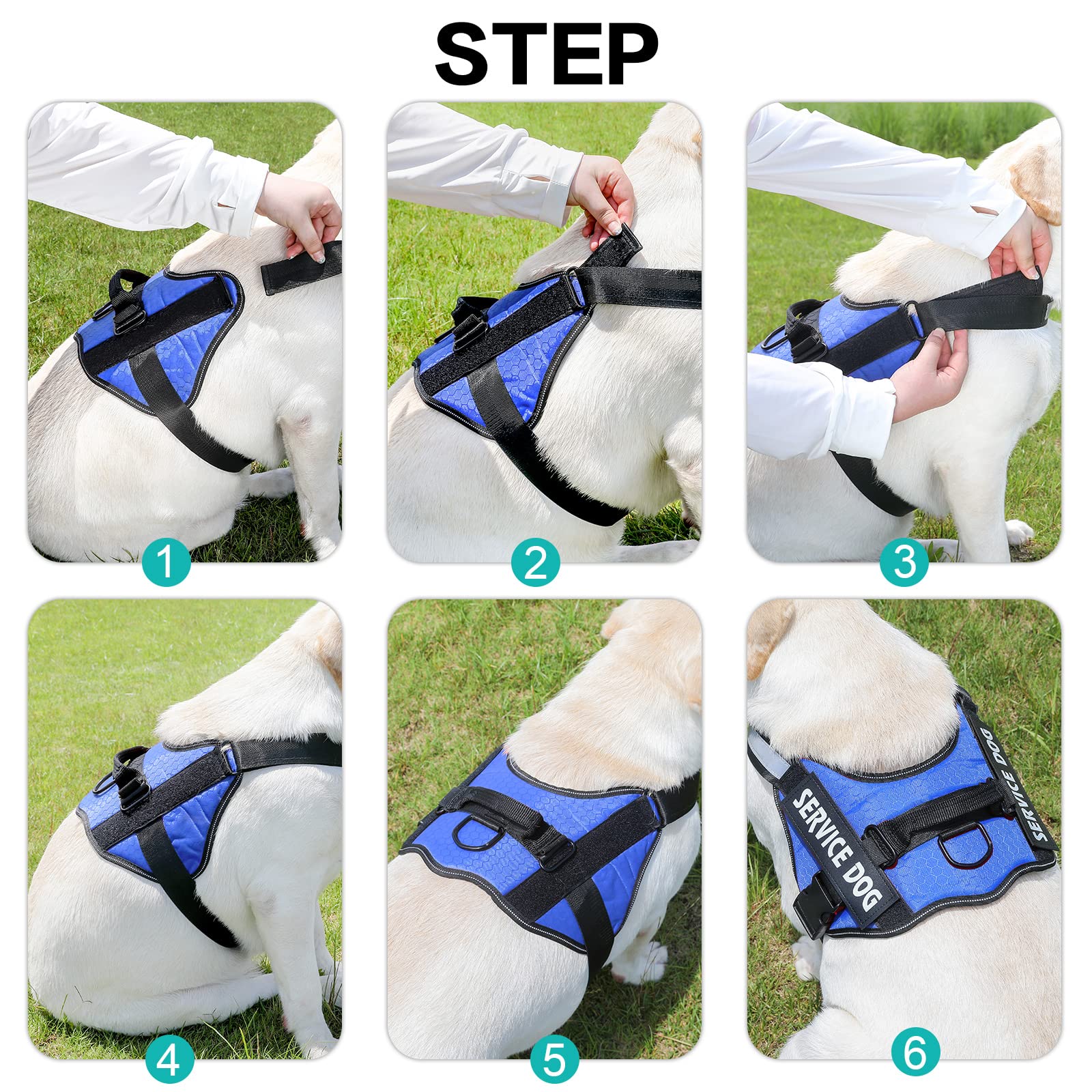 Mumupet Service Dog Harness, No Pull Easy On And Off Pet Vest Harness, 3M Reflective Breathable & Easy Adjust Pet Halters With Nylon Handle - No More Tugging Or Choking For Small Medium Large Dogs