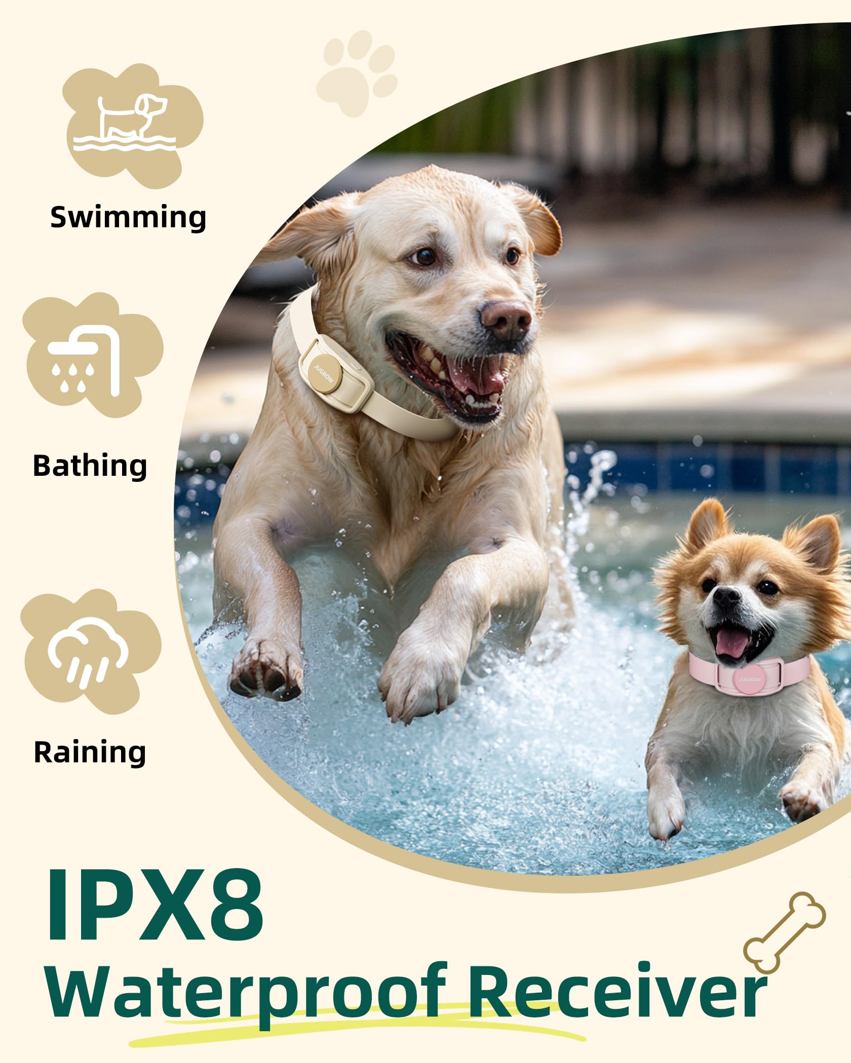 Jugbow Dog Training Collar For 2 Dogs - 4200Ft Remote Control With 3 Training Modes, Electric Collar With Led Light & Ipx8-Water