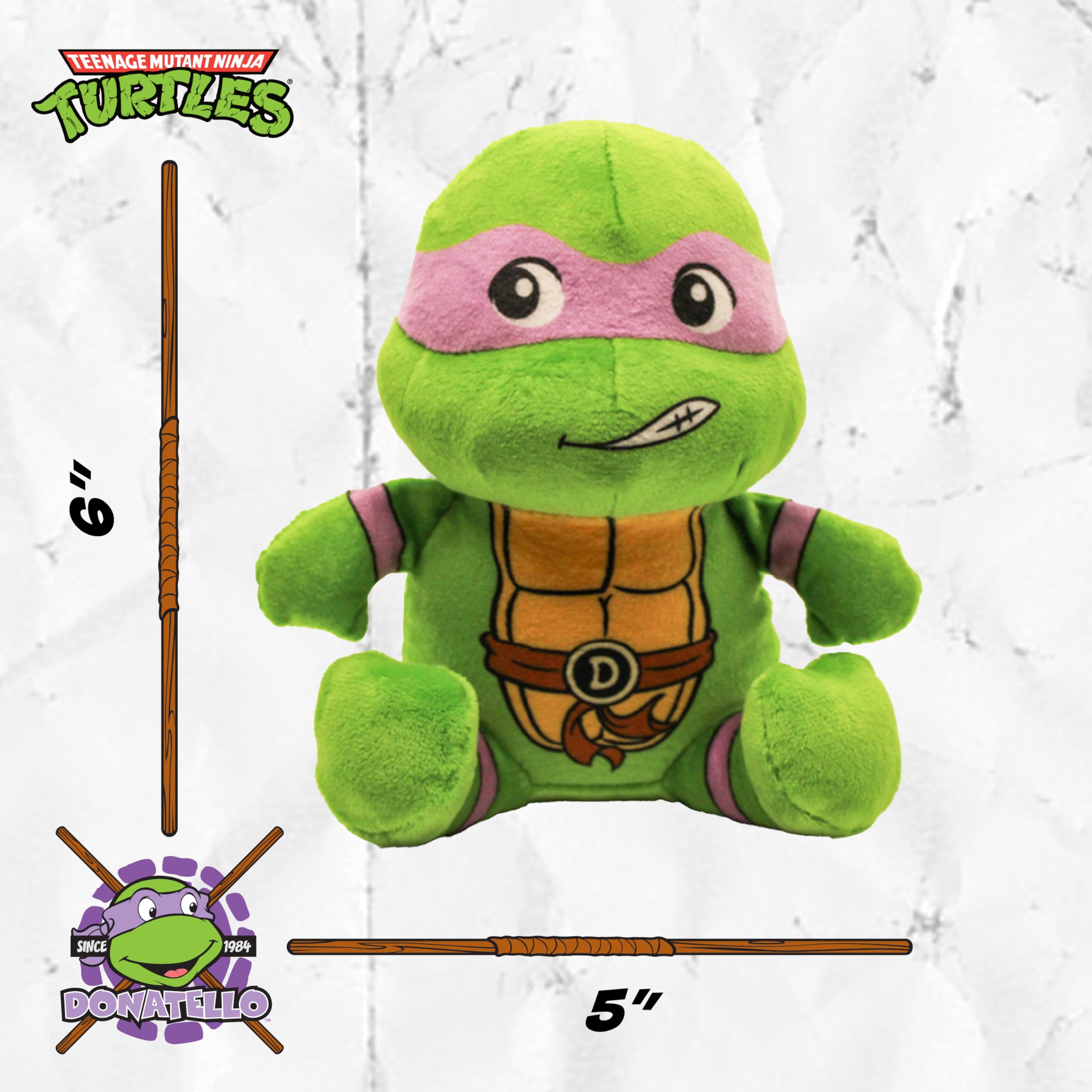 Design Lab, Inc. Teenage Mutant Ninja Turtle Official Merchandise | Tmnt Toys | Squeaky Plush Dog Toy | Donatello | Great For In