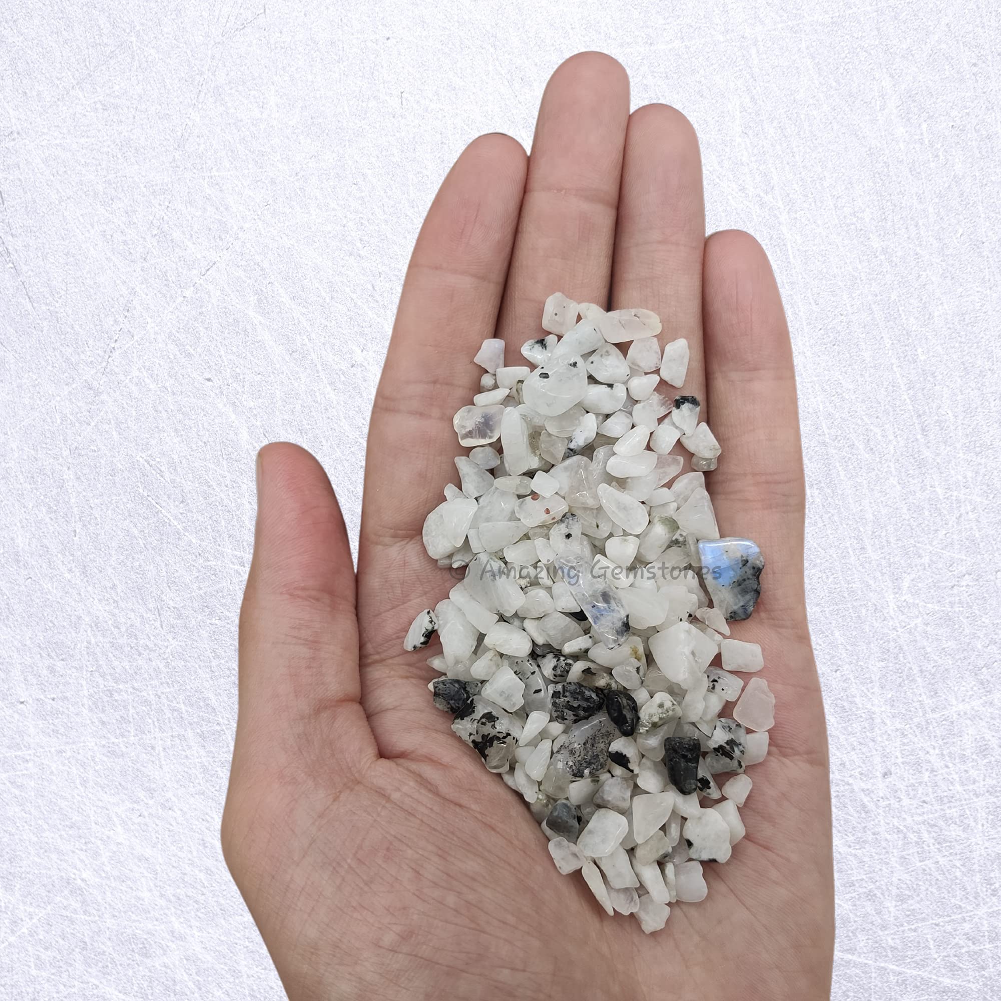 Rainbow Moonstone Crystal Chips Aquarium Gravel Rocks - Bulk Fish Tank Gravel, Small Tumbled Stone Chips and Tiny Crystals for D